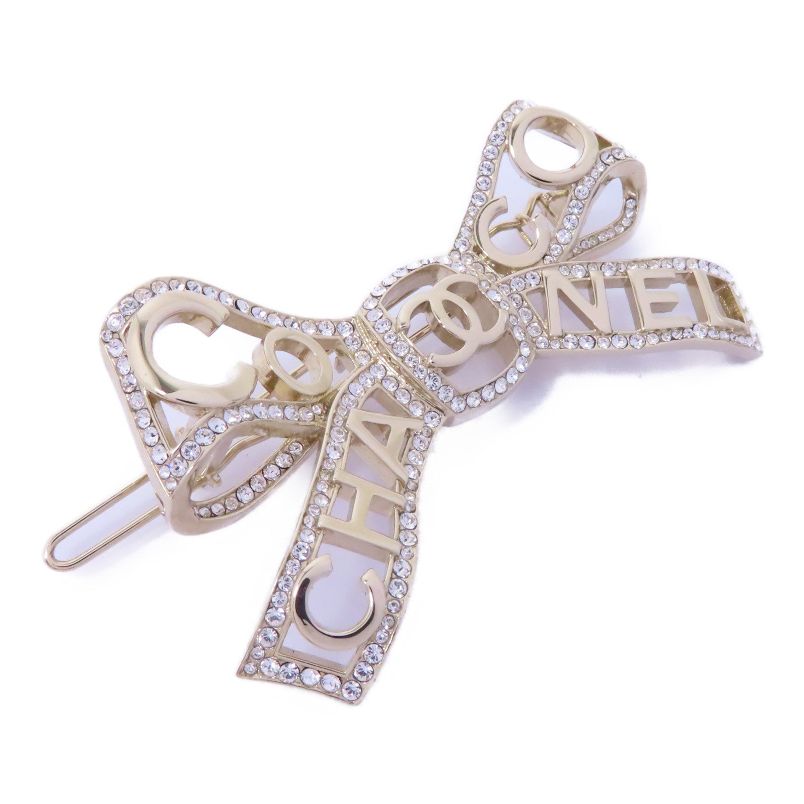 CHANEL 金屬Hair clip髮夾金色/透明