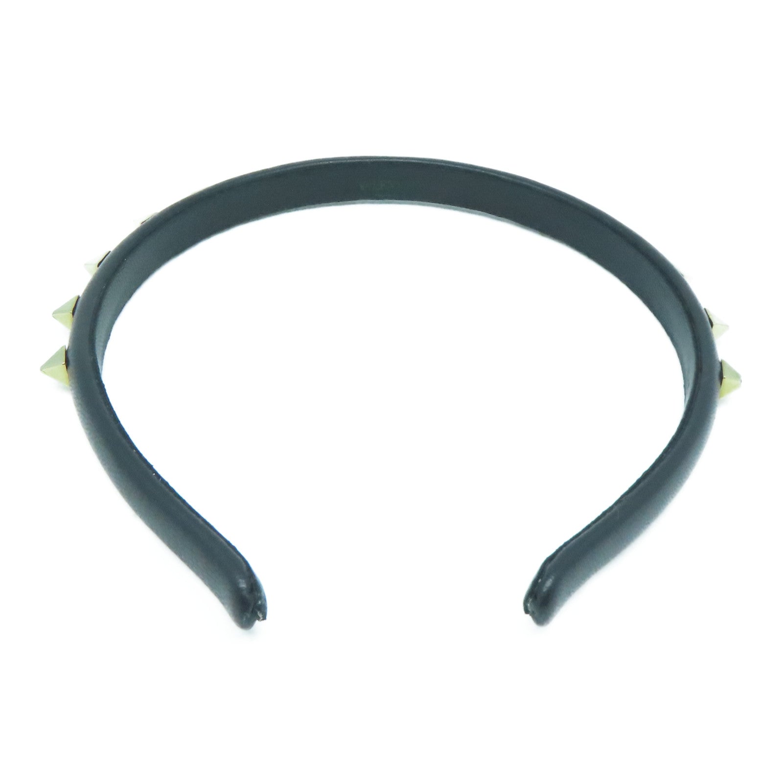 Valentino 【激減優惠】皮革Headband窩釘頭箍黑色