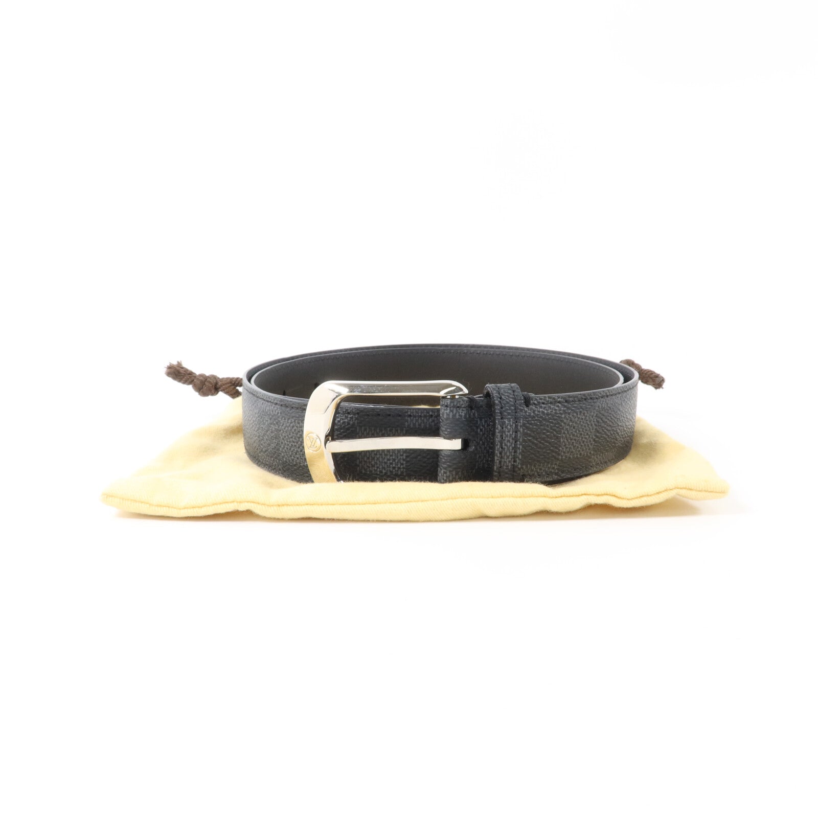 LOUIS VUITTON Damier Graphite Ceinture Ellipse Belt 90cm皮帶