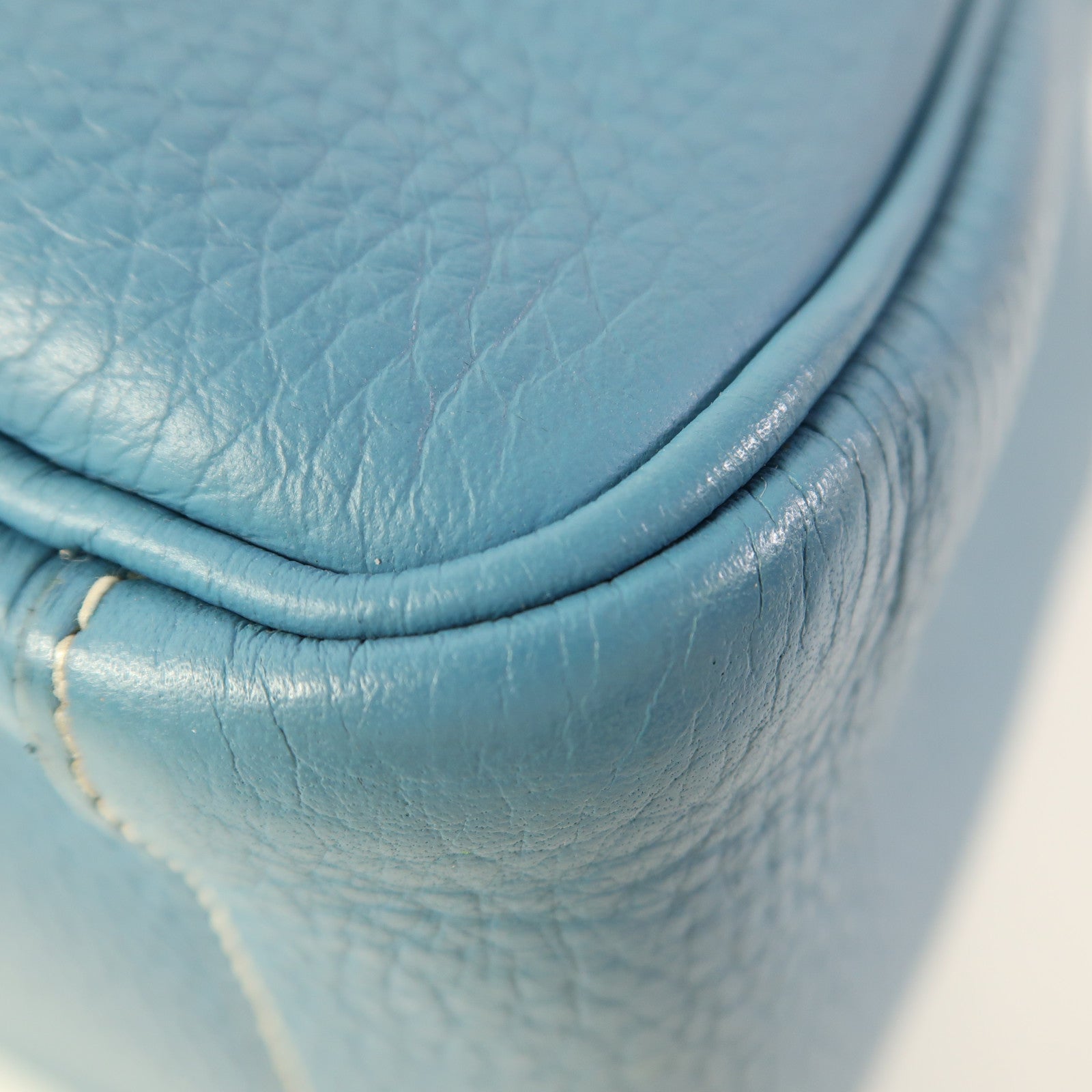 HERMES Clemence皮革Lindy 30銀扣手挽肩背兩用袋Bleu Jean