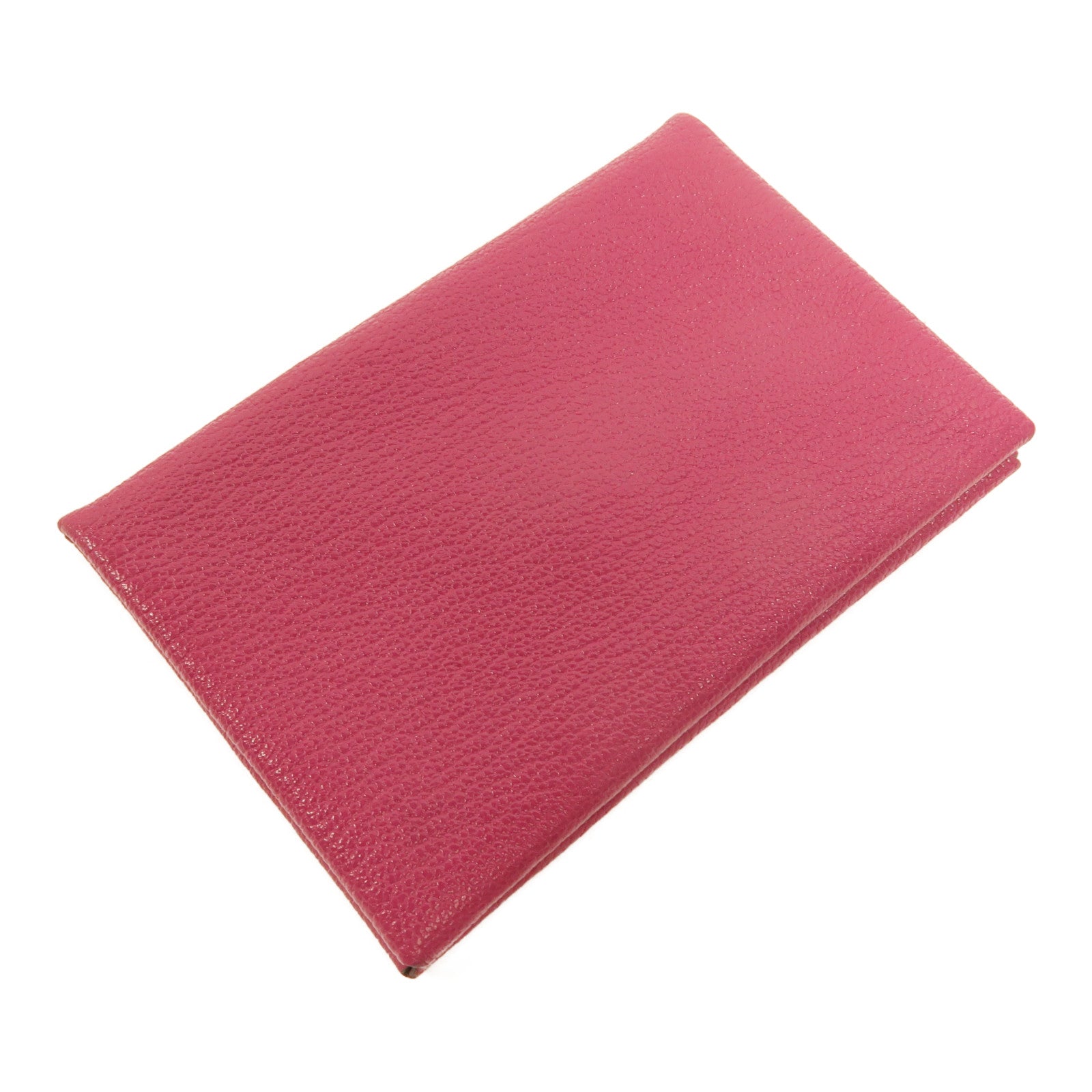 HERMES Chevre皮革Calvi卡片套Rose Pourpre