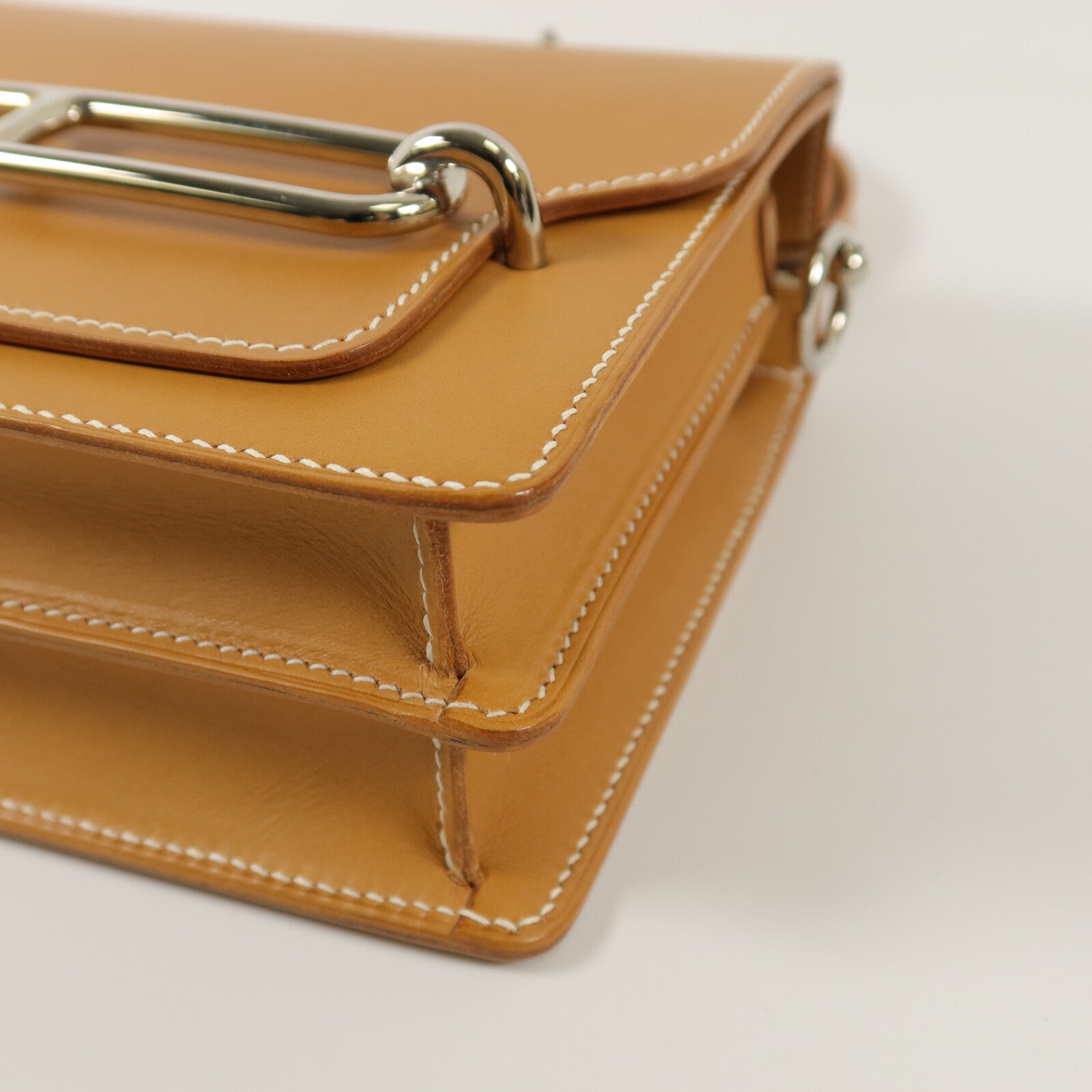 HERMES Barenia皮革Roulis Mini肩背袋Fauve