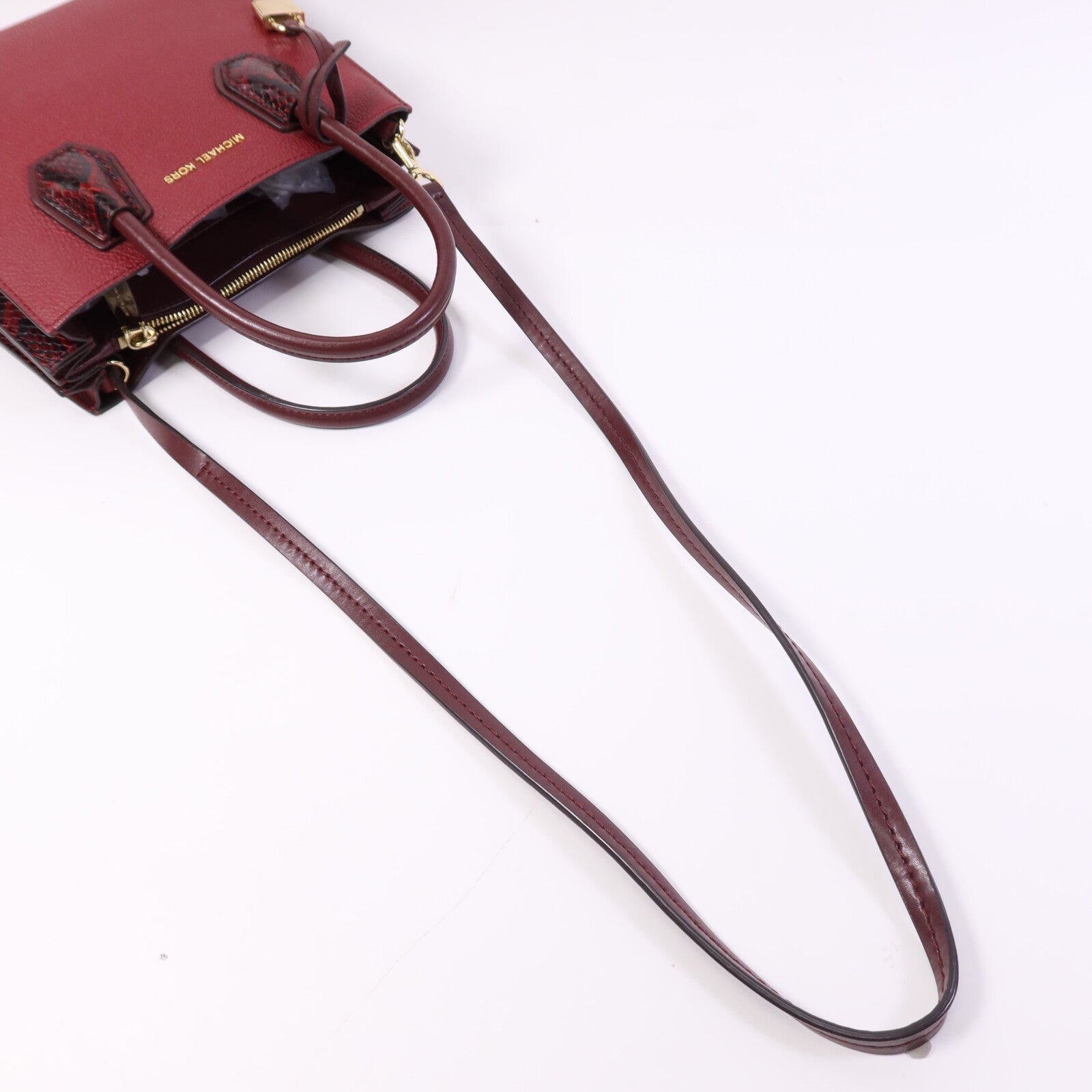 Michael Kors 牛皮皮革Mercer Accordion金扣手挽肩背兩用袋