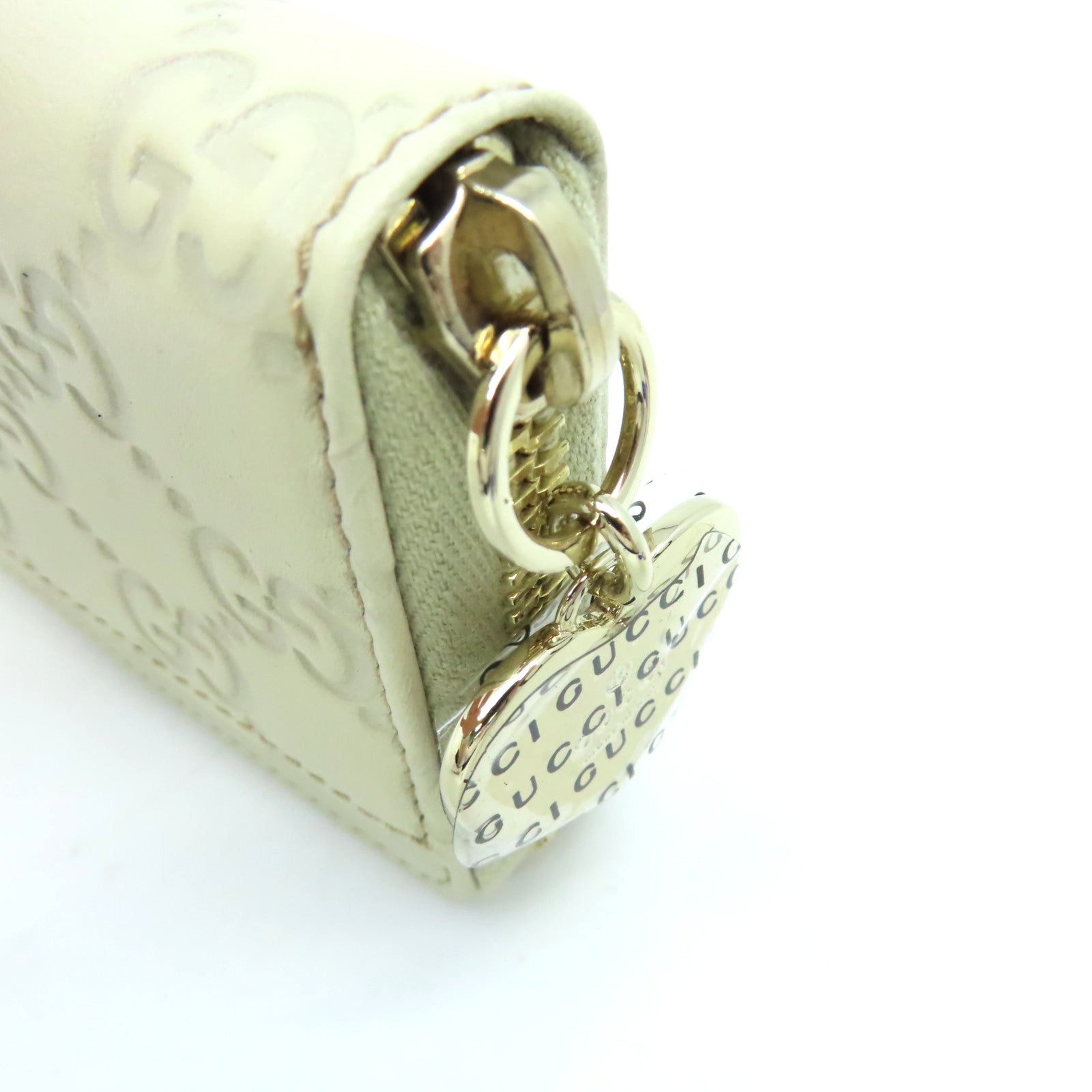 GUCCI 【激減優惠】牛皮皮革Card Case/Coin Purse金扣卡片套/零錢包米白色