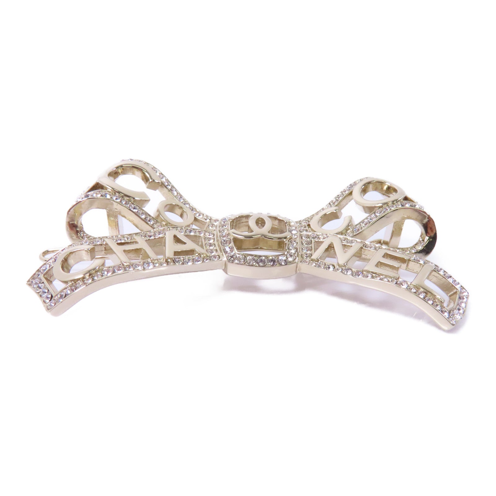 CHANEL 金屬Hair clip髮夾金色/透明