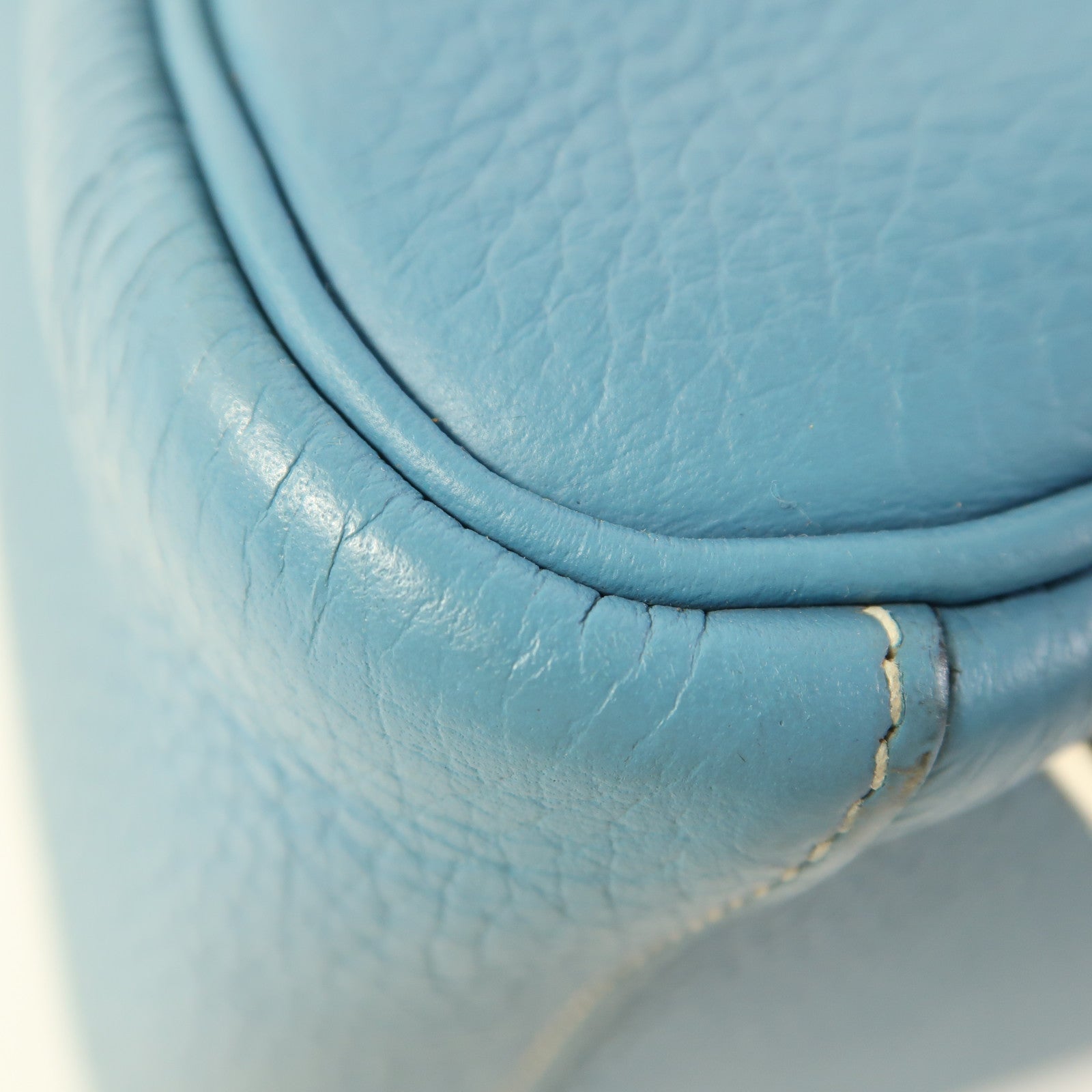HERMES Clemence皮革Lindy 30銀扣手挽肩背兩用袋Bleu Jean