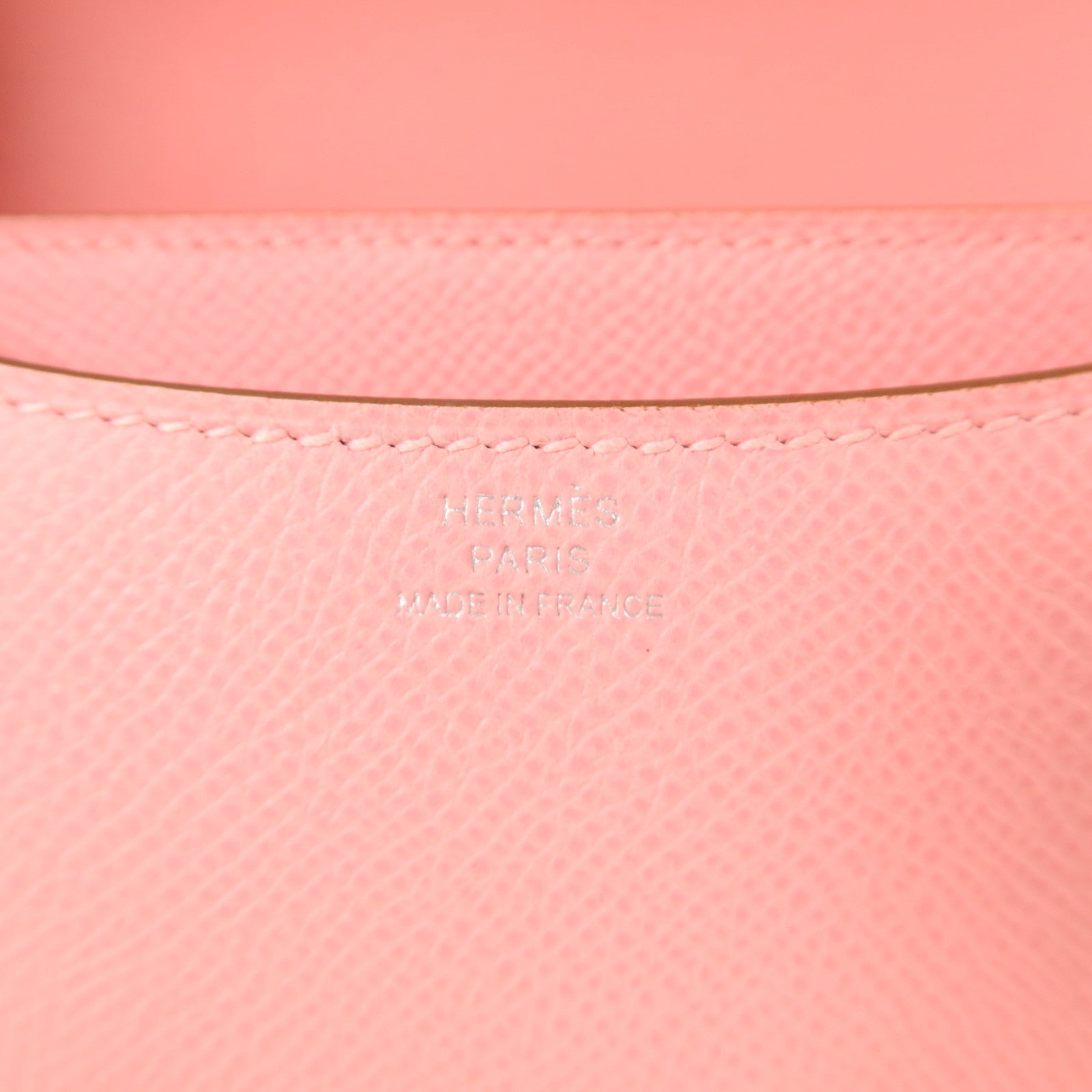 HERMES Epsom皮革Constance Mini肩背袋Rose Confetti