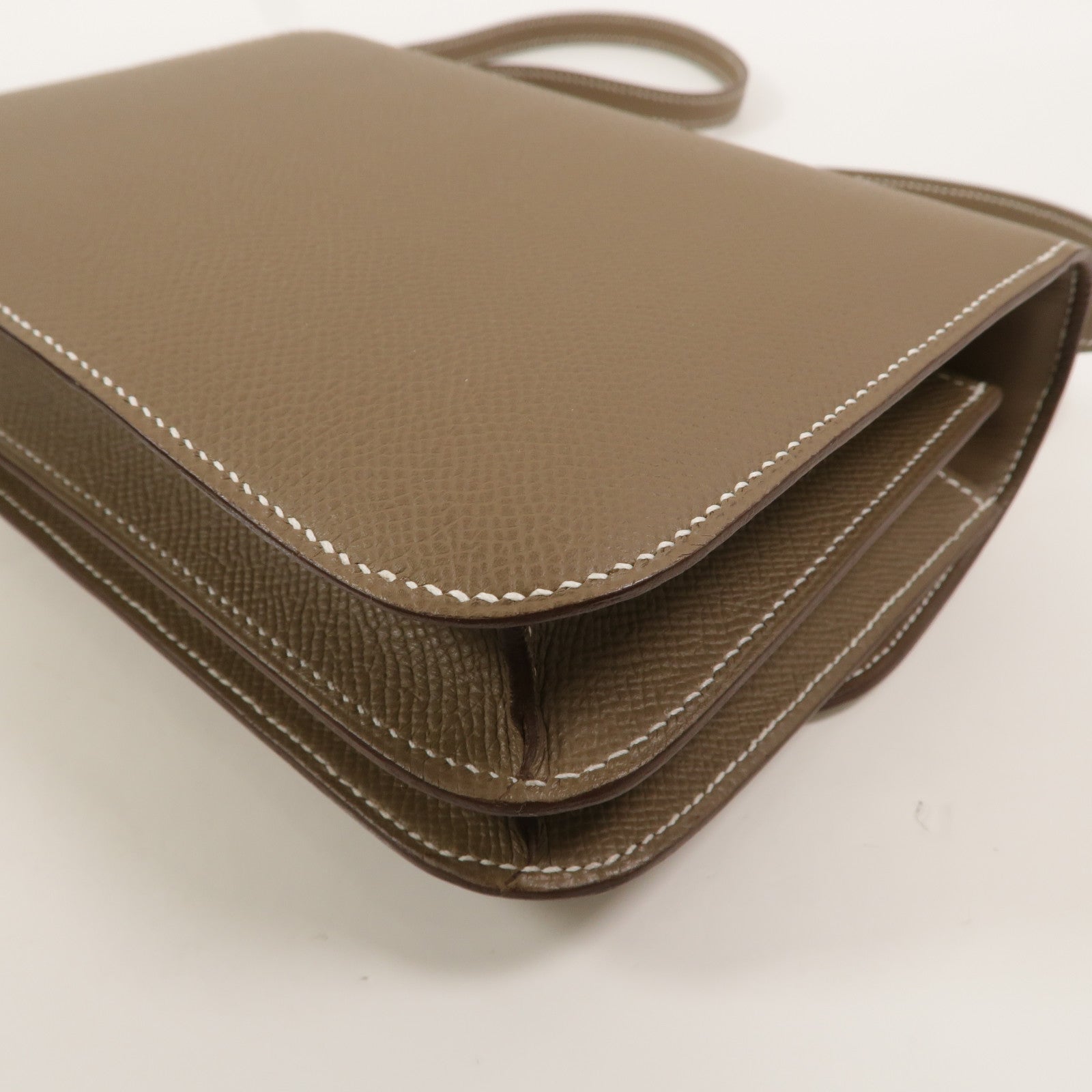 HERMES Epsom皮革Constance Mini肩背袋Etoupe