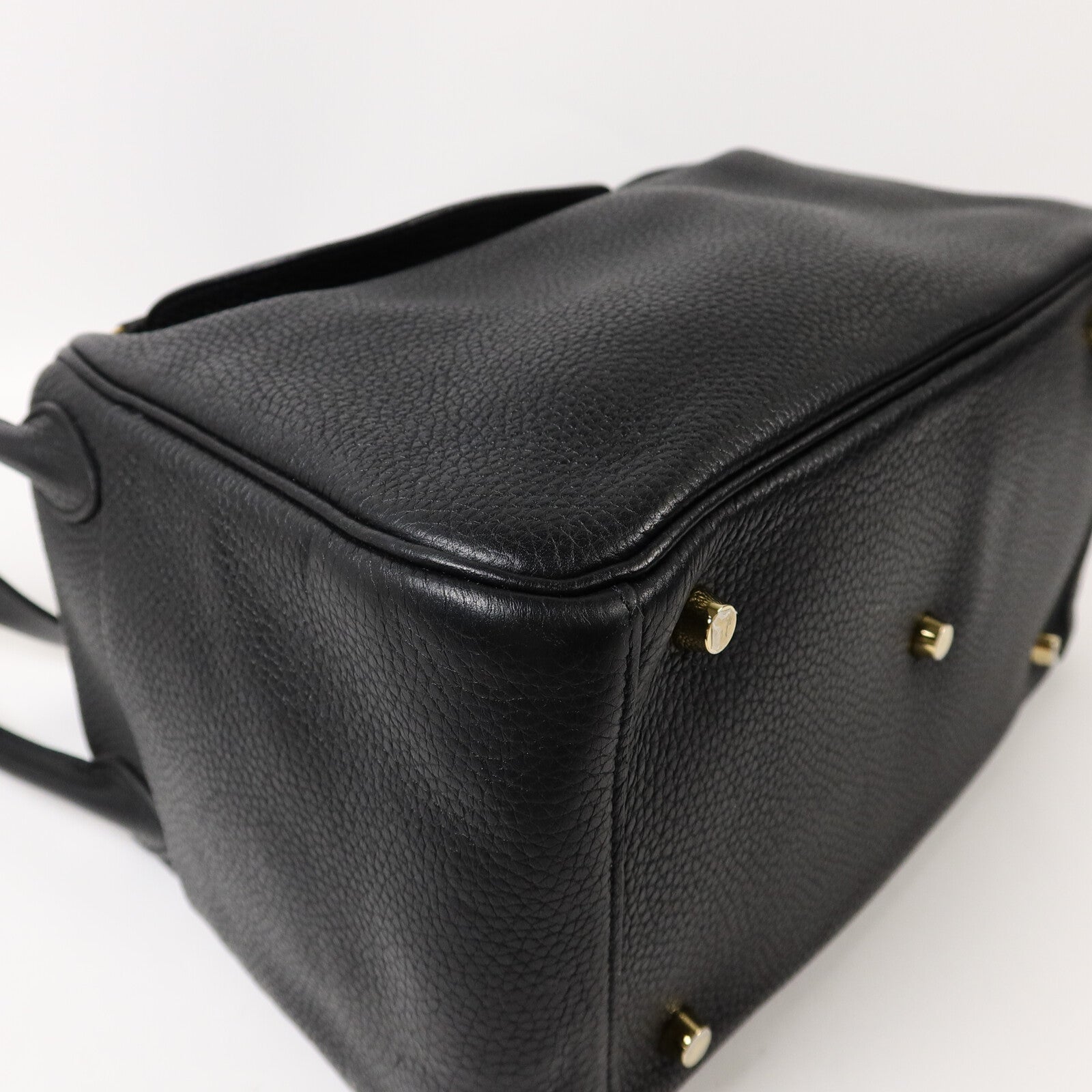 HERMES Clemence皮革Lindy 30手挽肩背兩用袋Noir