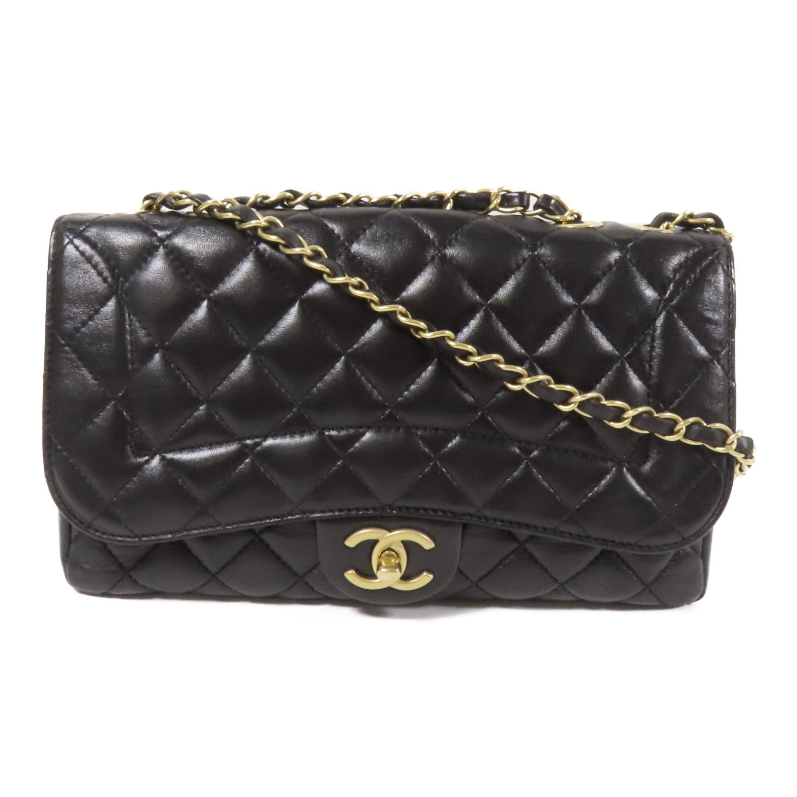 CHANEL 牛皮皮革Chain Shoulder金扣肩背袋
