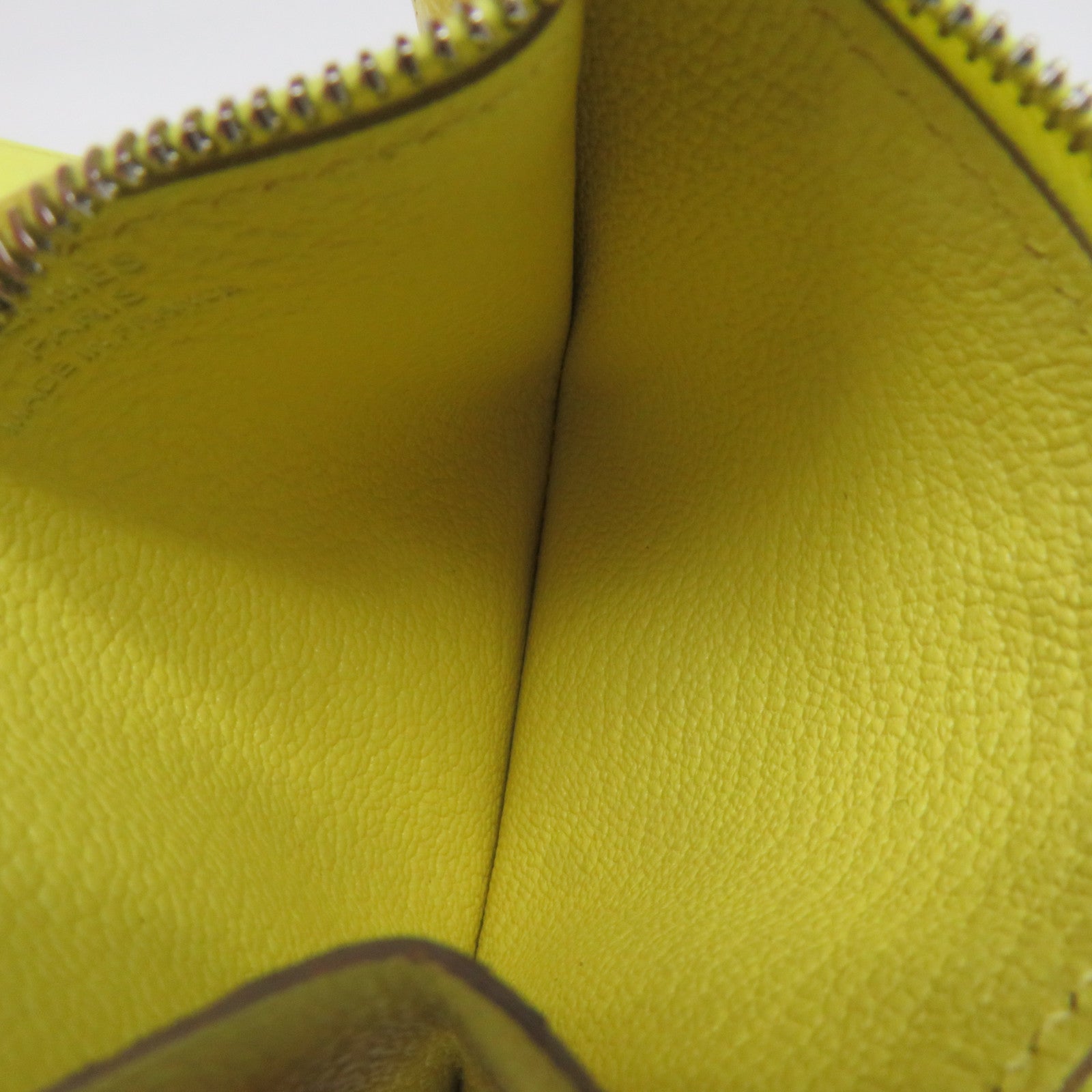 HERMES 【激減優惠】Chevre皮革Roulis Slim Wallet銀扣短錢腰包兩用袋Lemoncello黃色