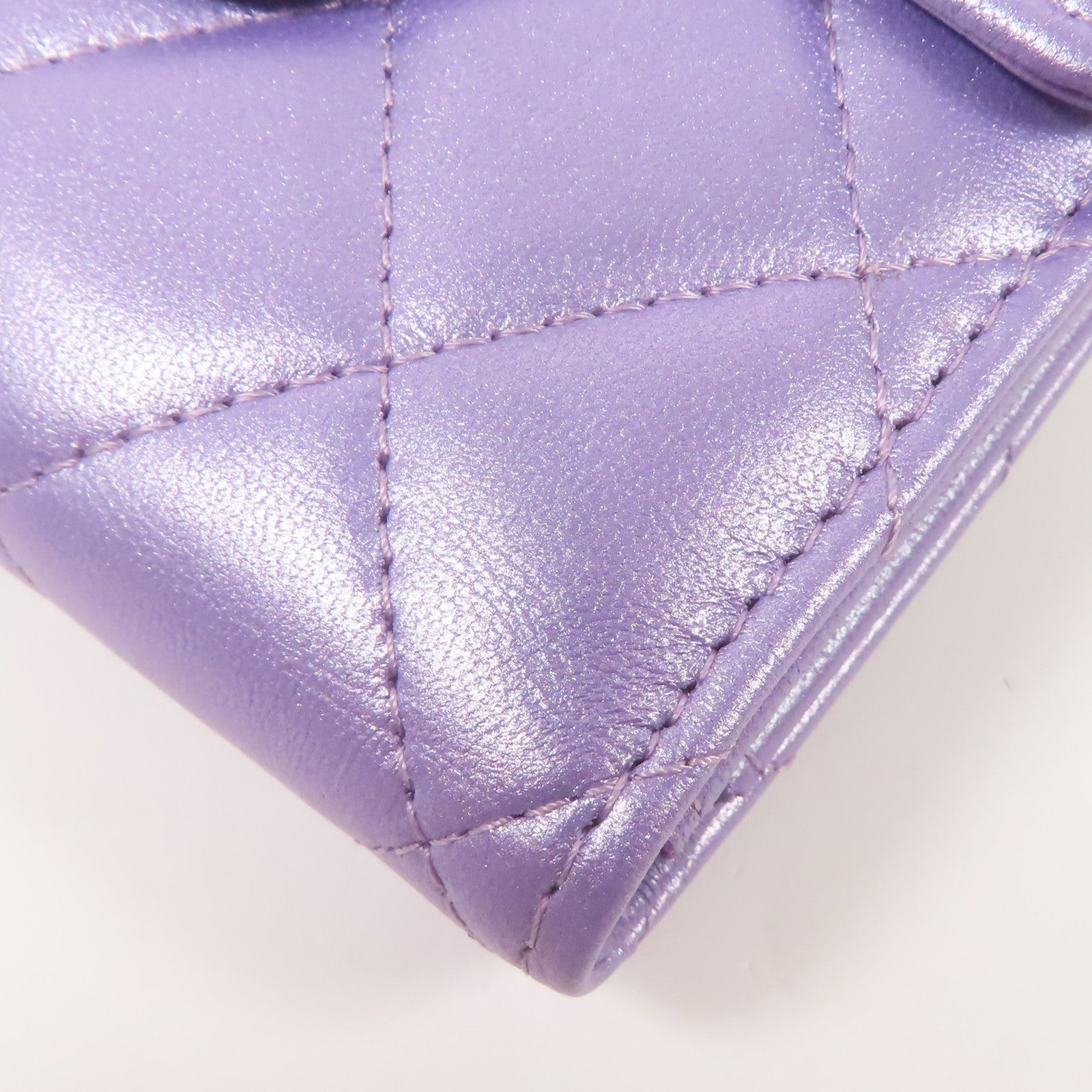 CHANEL 羊皮皮革Wallet銀扣錢包