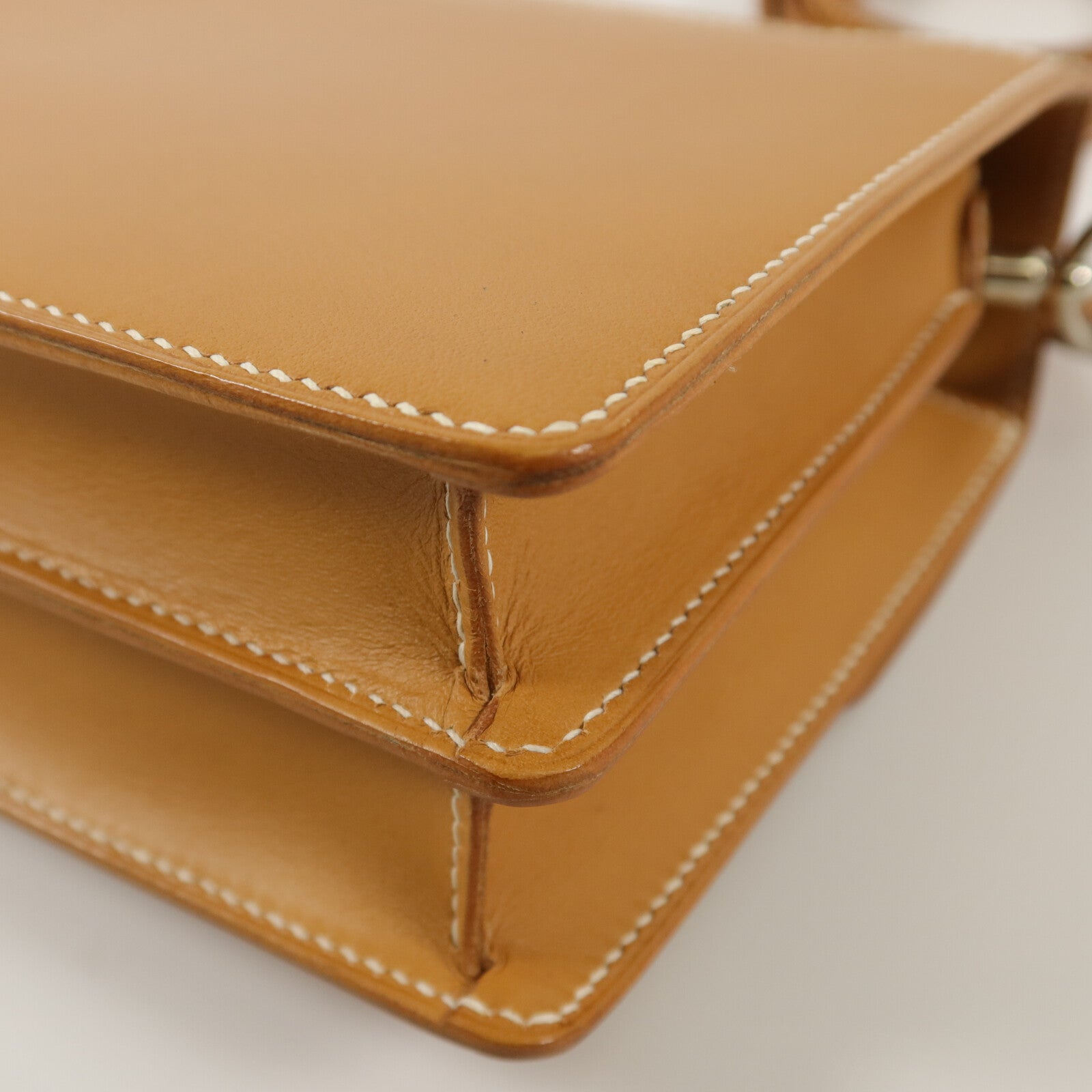 HERMES Barenia皮革Roulis Mini肩背袋Fauve
