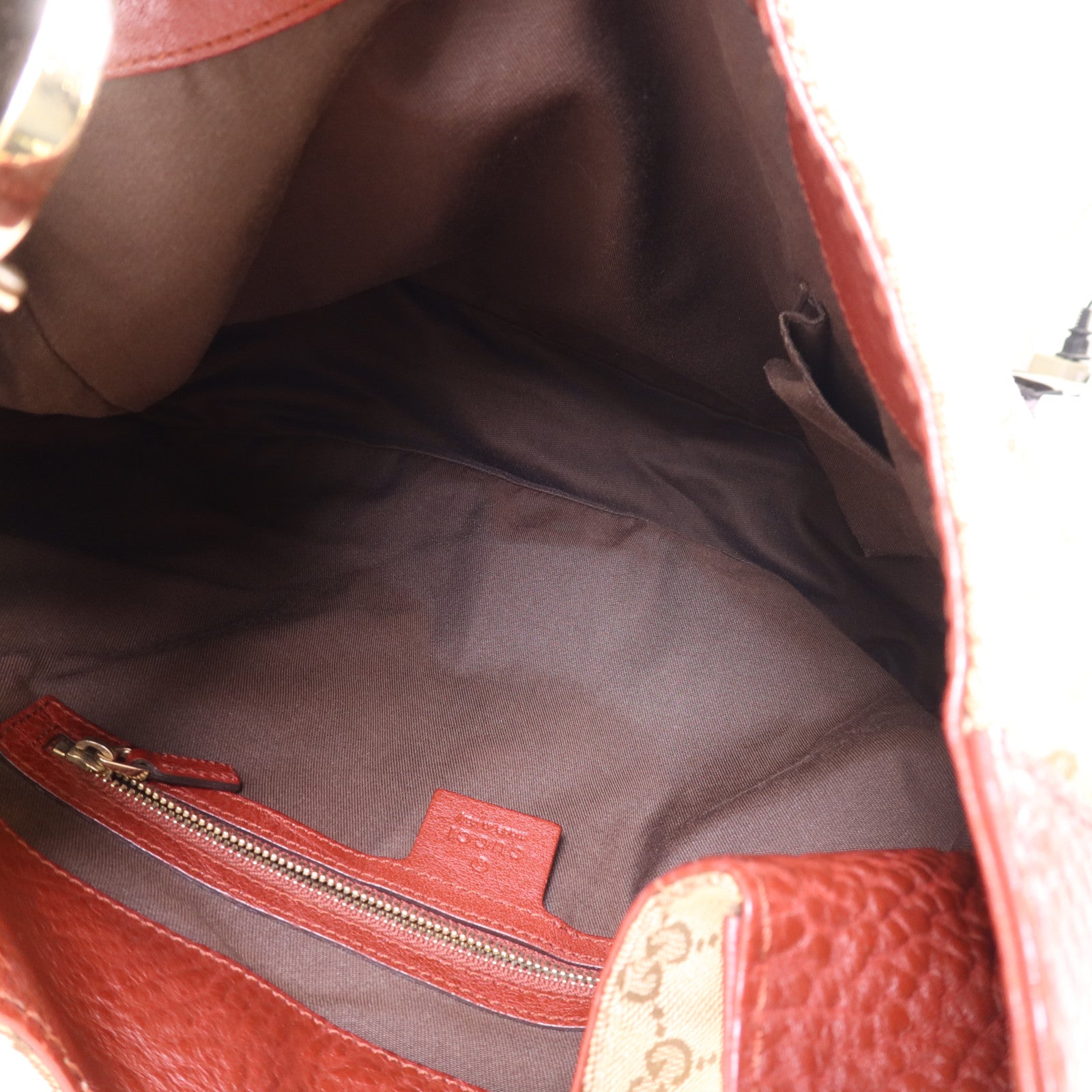 GUCCI 塗層帆布Shoulder Bag金扣肩背袋