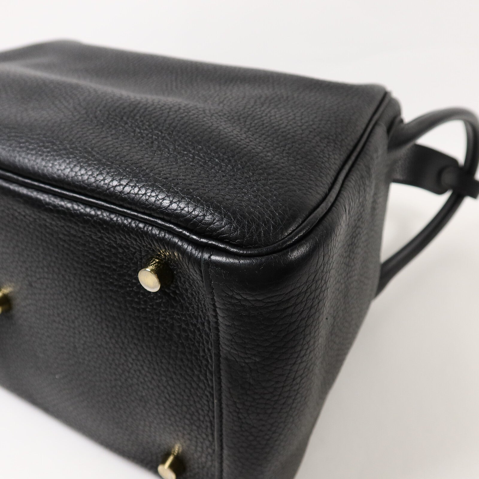 HERMES Clemence皮革Lindy 30手挽肩背兩用袋Noir