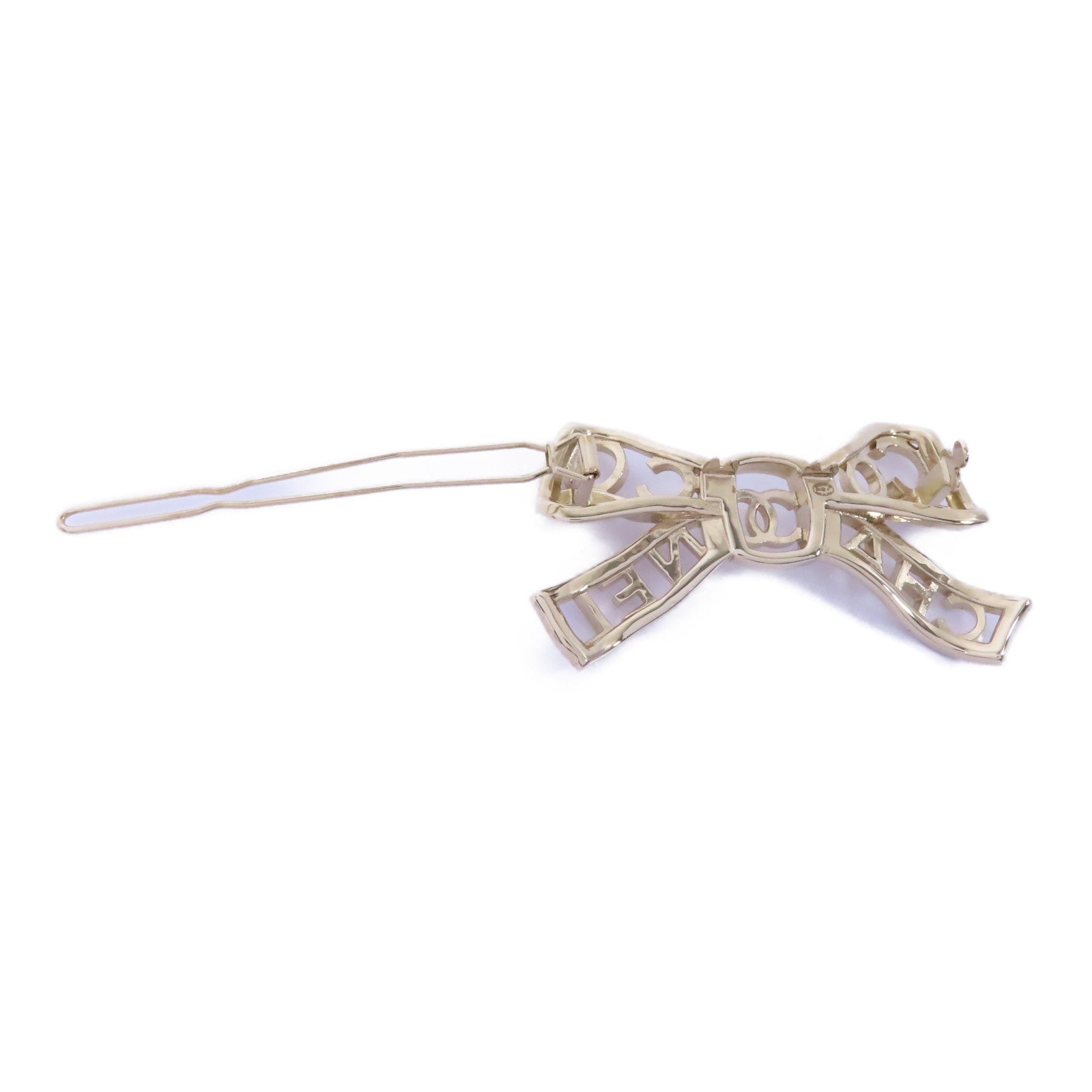 CHANEL 金屬Hair clip髮夾金色/透明