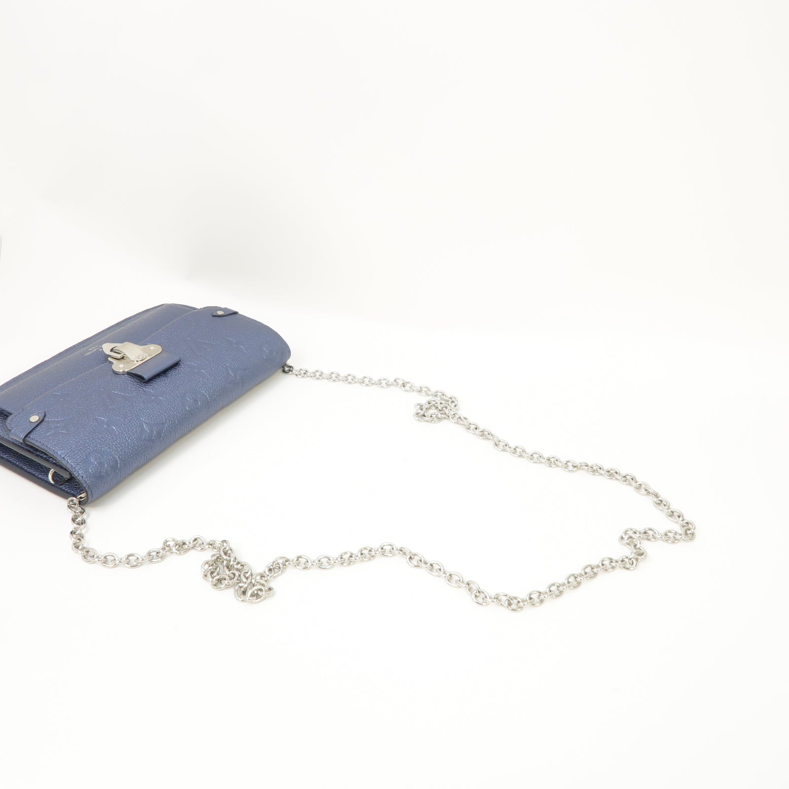 LOUIS VUITTON 【激減優惠】Monogram Empreinte Vavin Shoulder Bag銀扣肩背袋藍色