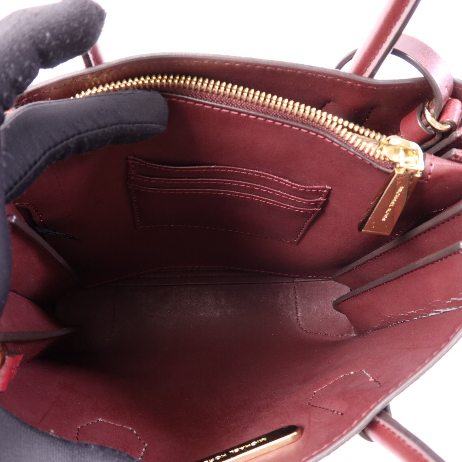 Michael Kors 牛皮皮革Mercer Accordion金扣手挽肩背兩用袋