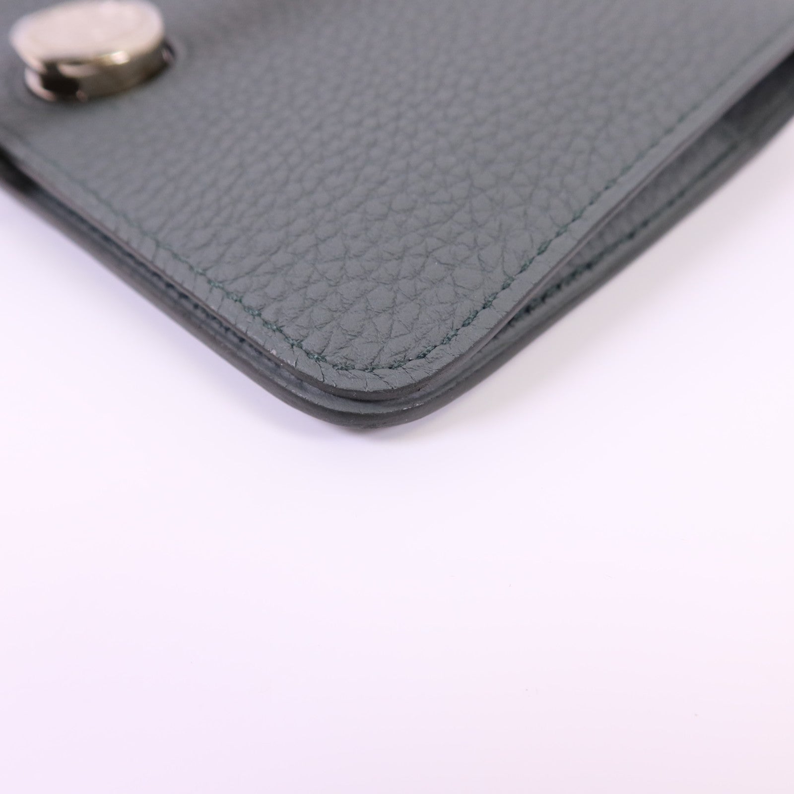 HERMES Clemence皮革Dogon Compact Bifold Wallet銀扣錢包