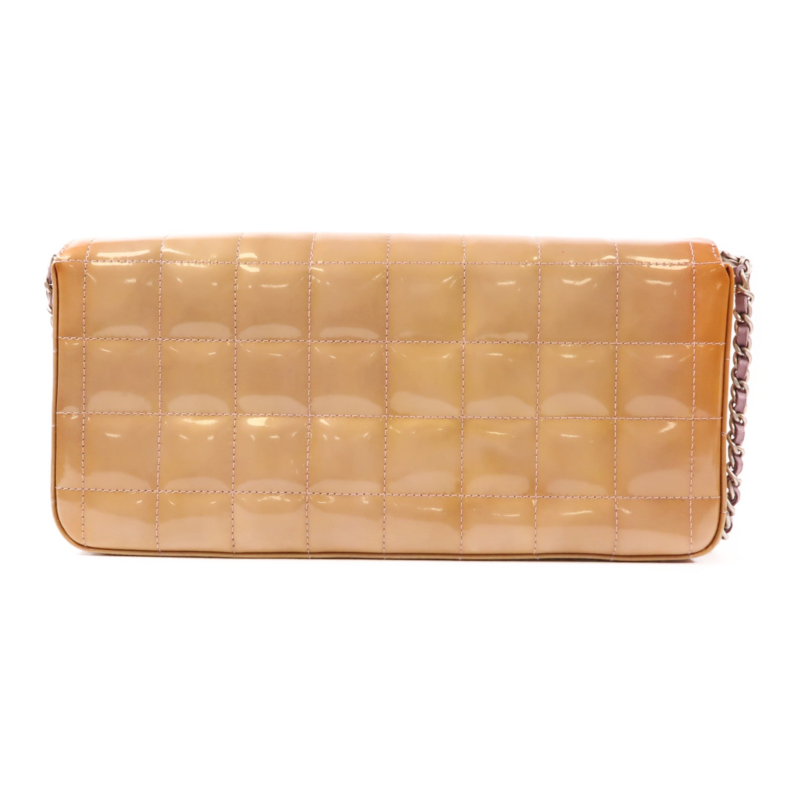 CHANEL 漆皮皮革Chain Shoulder銀扣鏈帶肩背袋