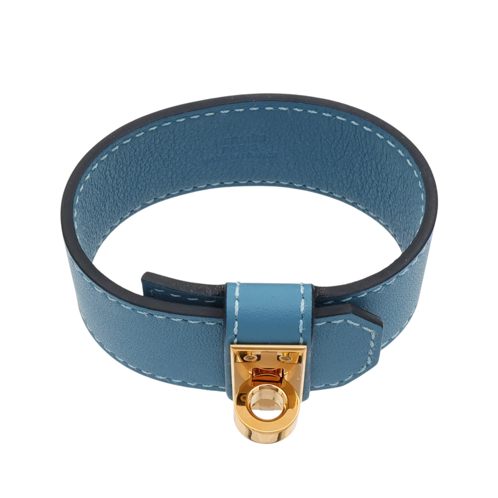 HERMES Swift皮革Kelly Twist手帶Bleu Jean