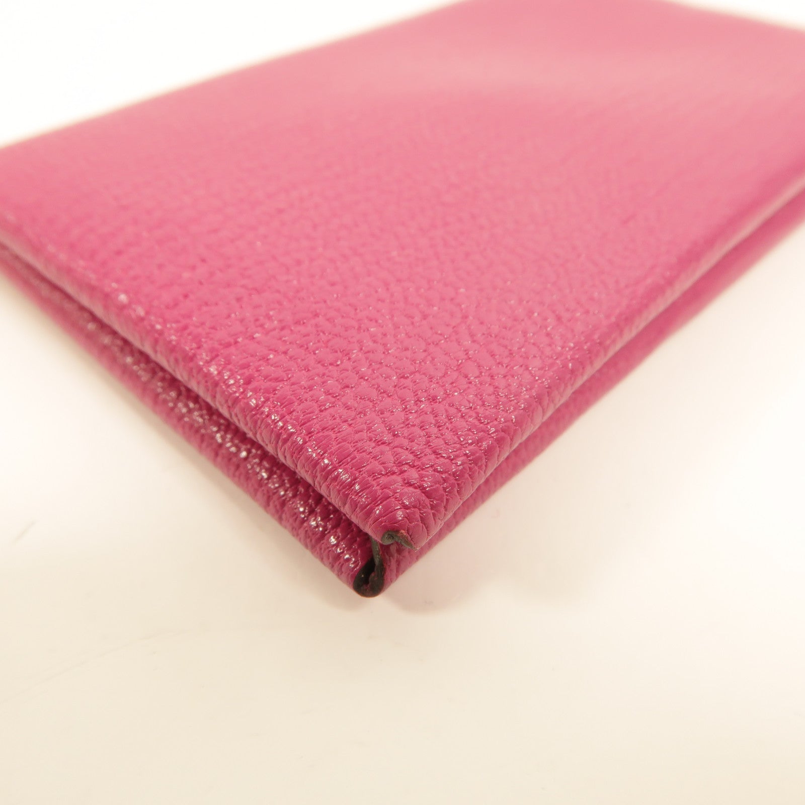 HERMES Chevre皮革Calvi卡片套Rose Pourpre