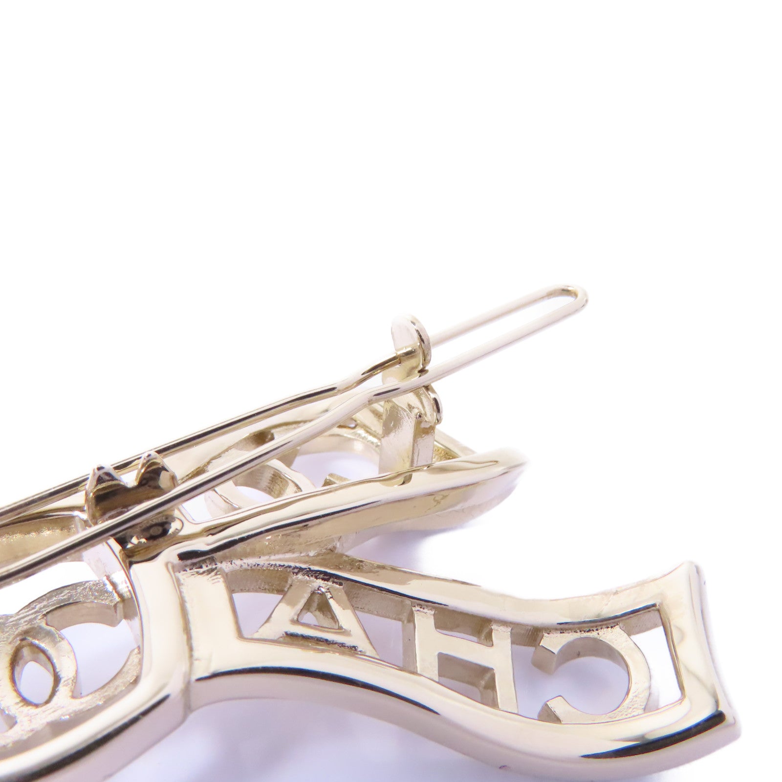 CHANEL 金屬Hair clip髮夾金色/透明