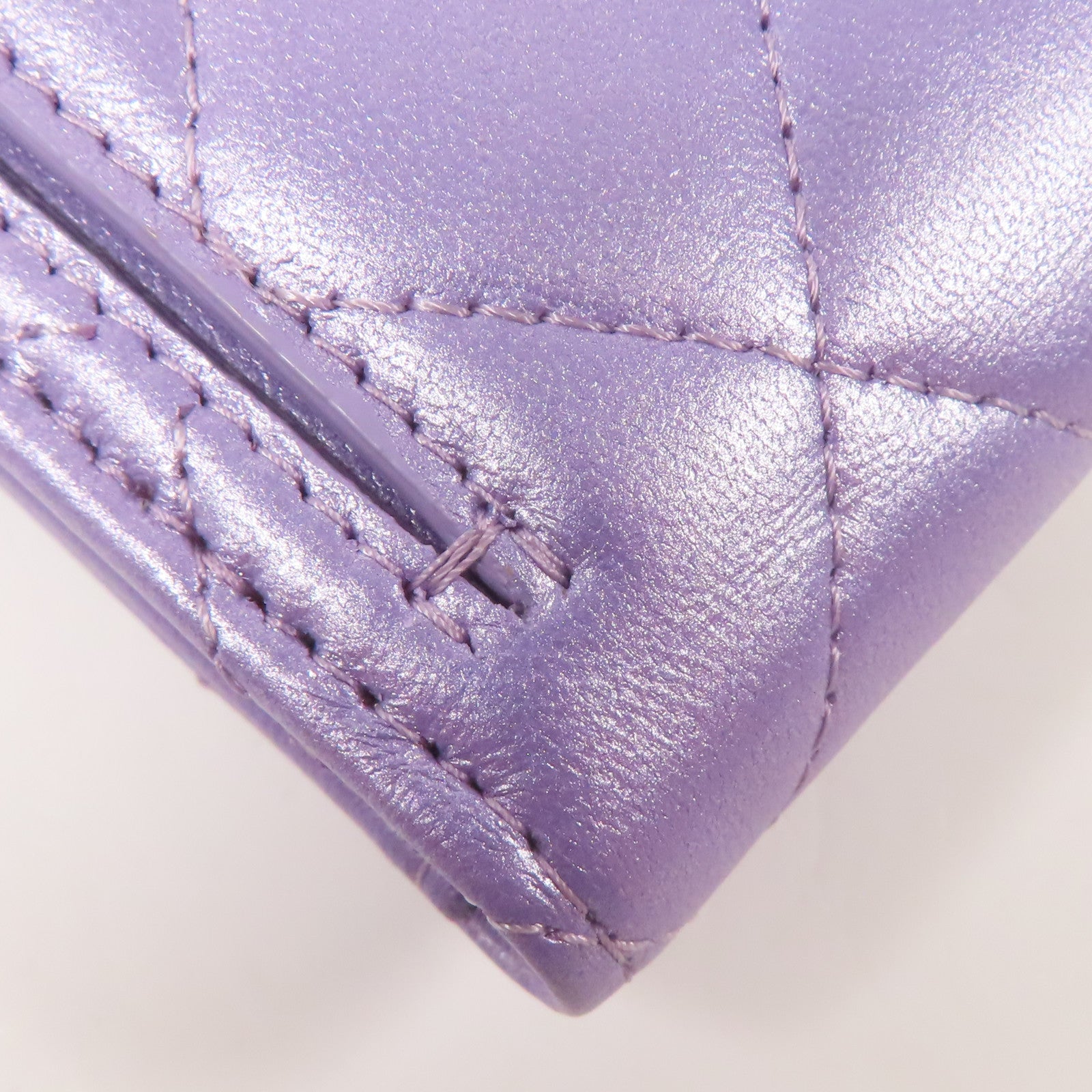 CHANEL 羊皮皮革Wallet銀扣錢包