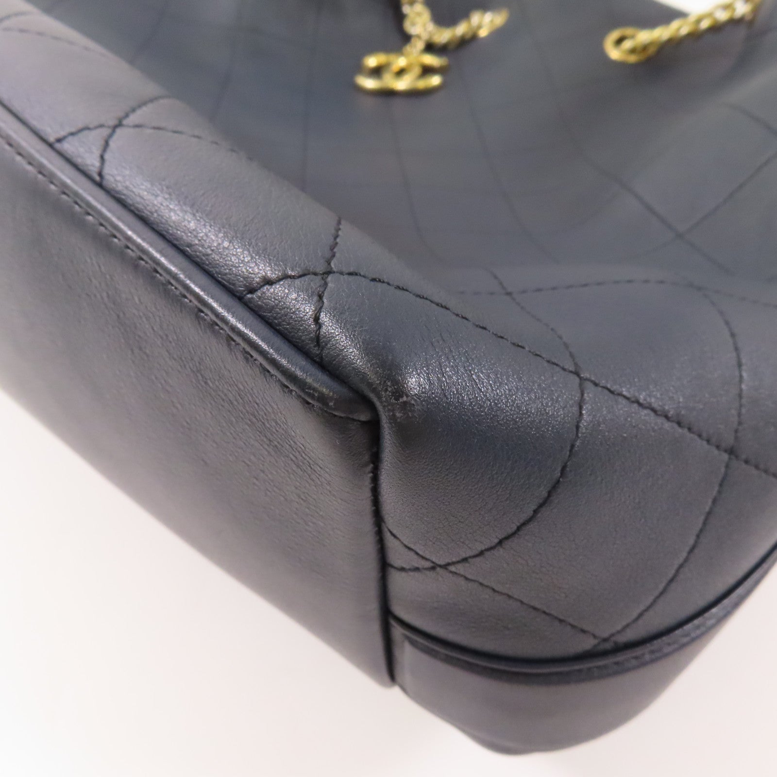 CHANEL 牛皮皮革2 Way Bag金扣鏈帶手挽肩背兩用袋
