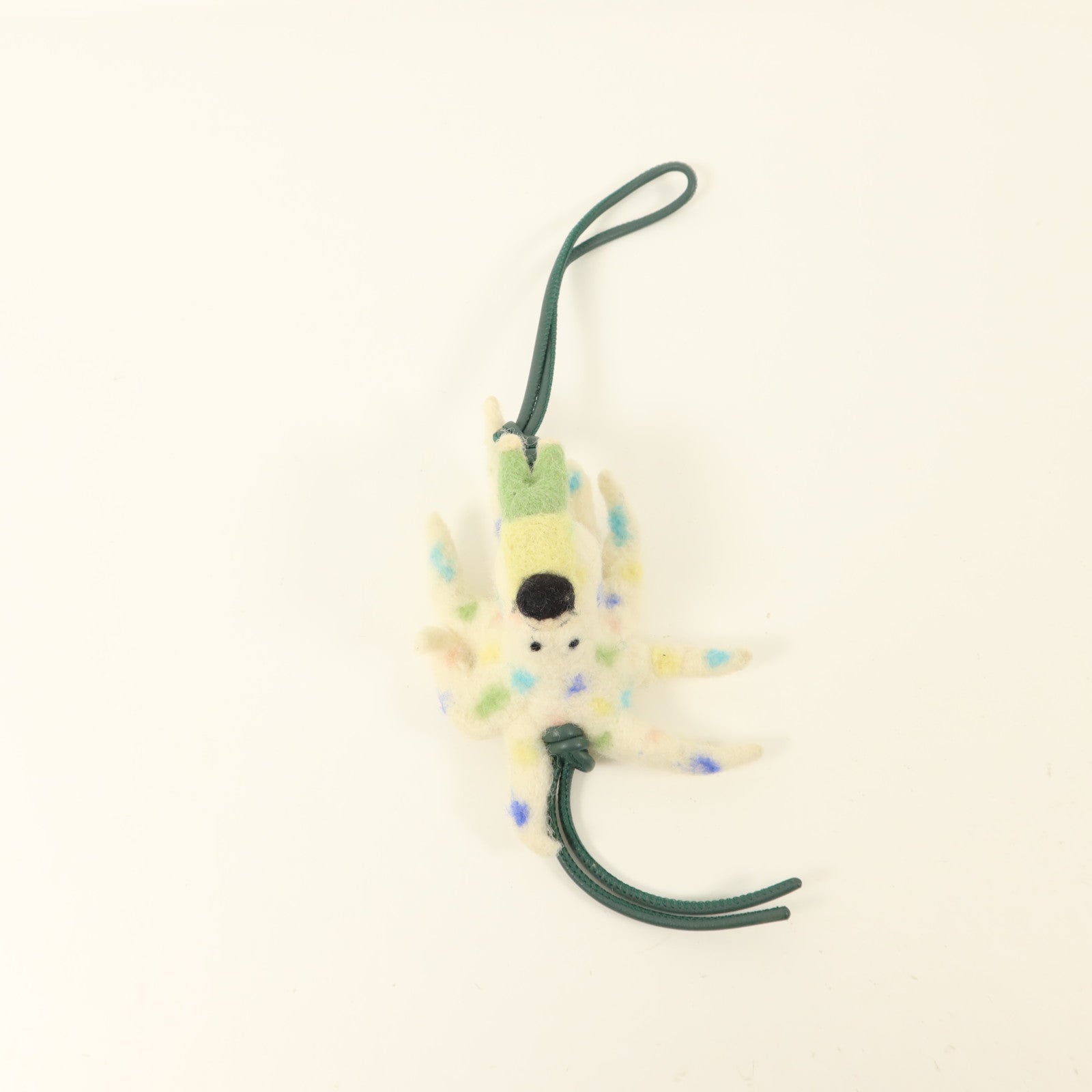 LOEWE 羊毛/牛皮皮革Octopus With Kid Charm銀扣掛飾