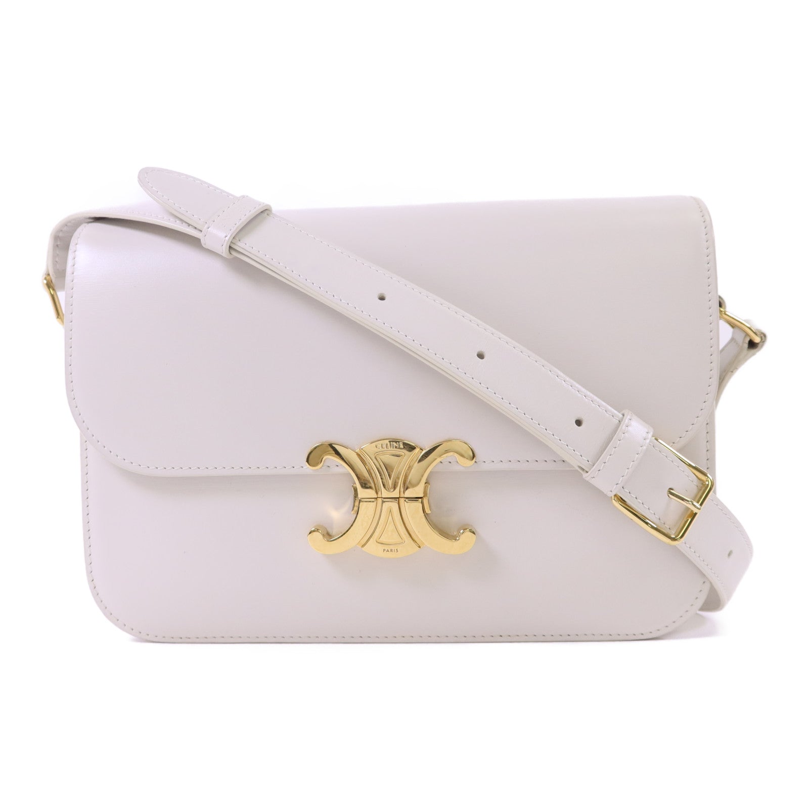 CELINE 【激減優惠】牛皮皮革Teen Triomphe金扣肩背袋