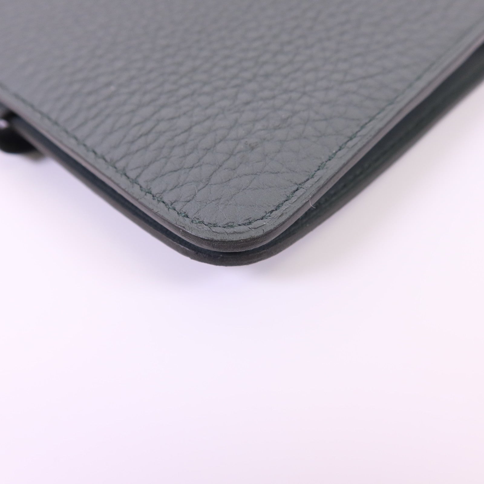 HERMES Clemence皮革Dogon Compact Bifold Wallet銀扣錢包