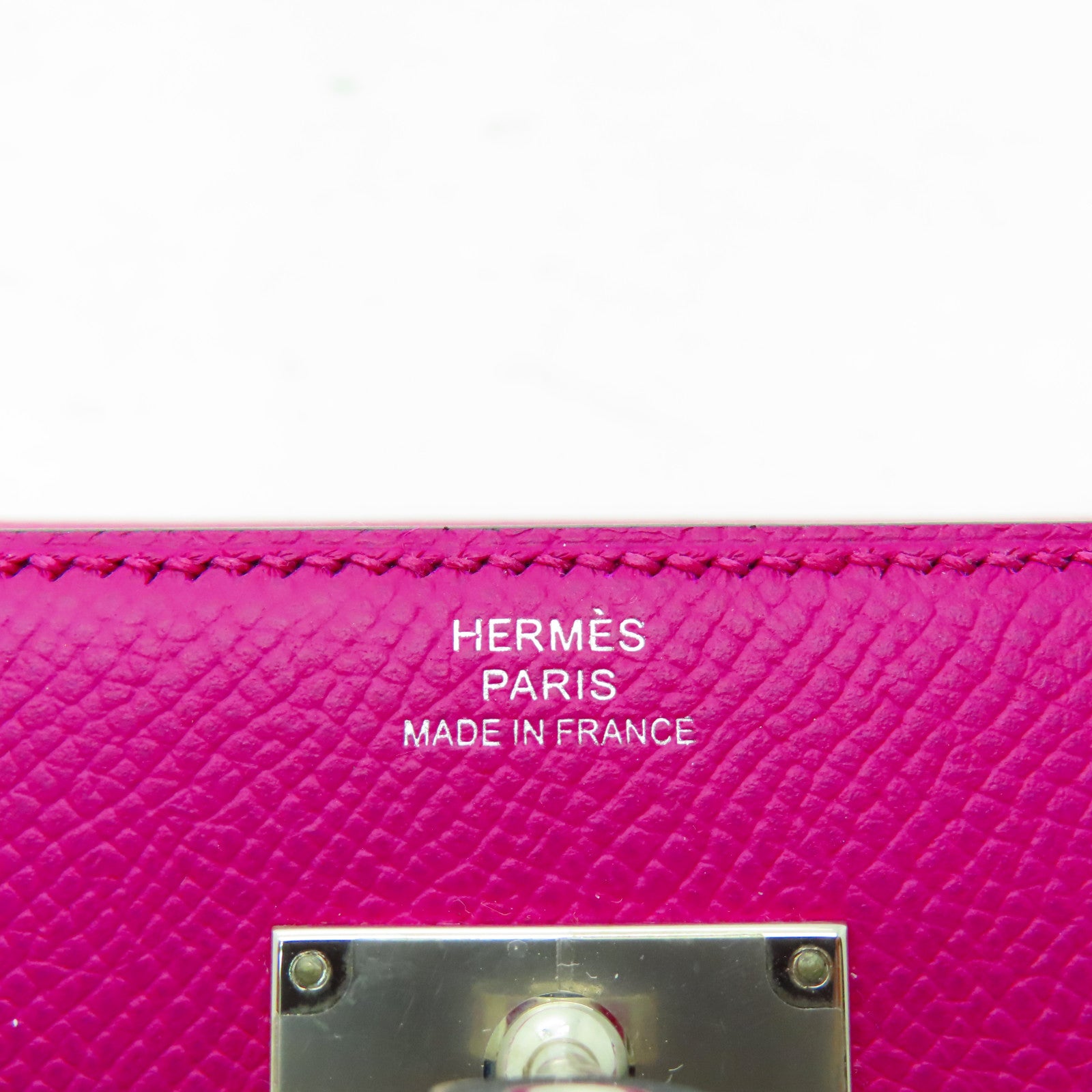 HERMES Epsom皮革Kelly Wallet銀扣長錢包玫瑰紫色