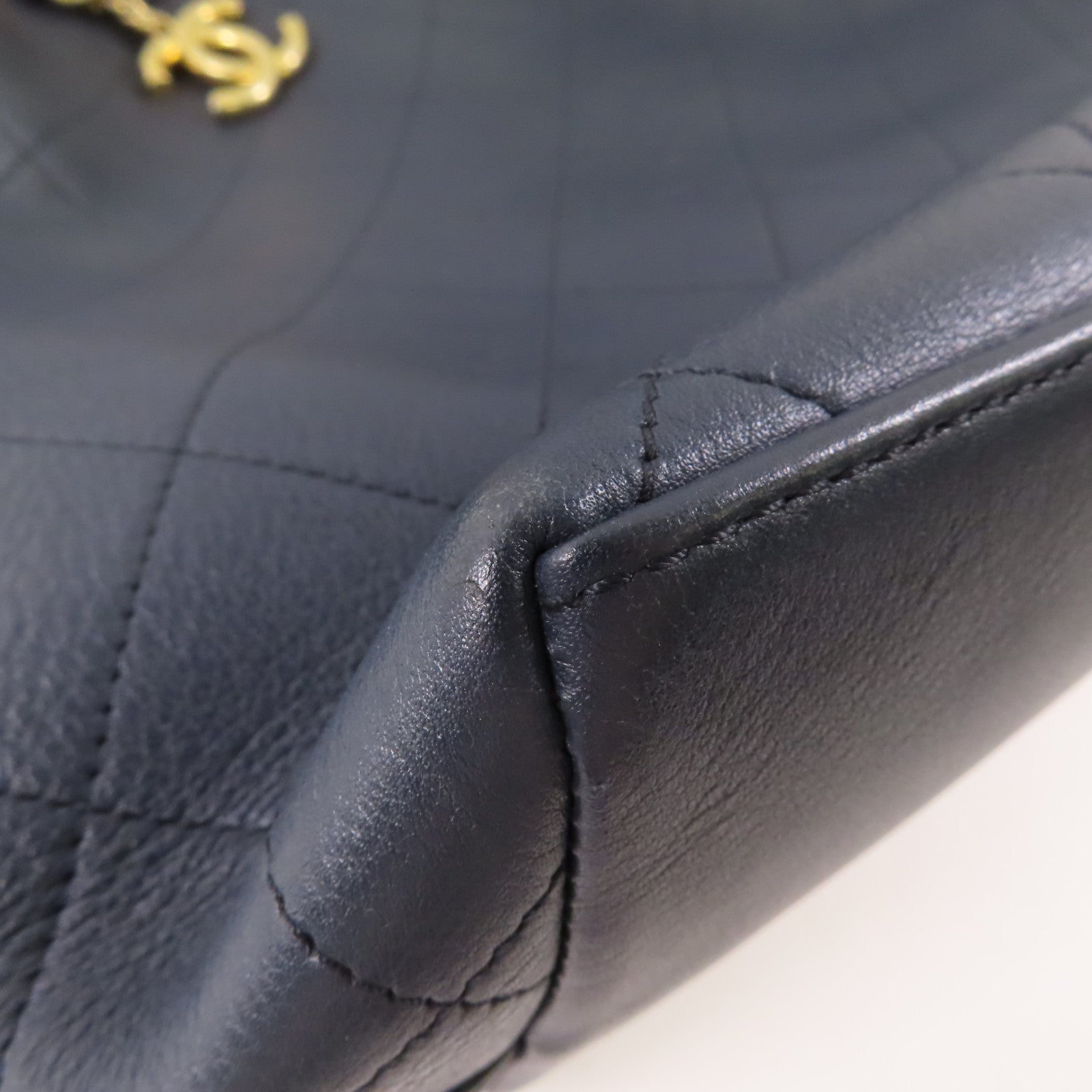 CHANEL 牛皮皮革2 Way Bag金扣鏈帶手挽肩背兩用袋