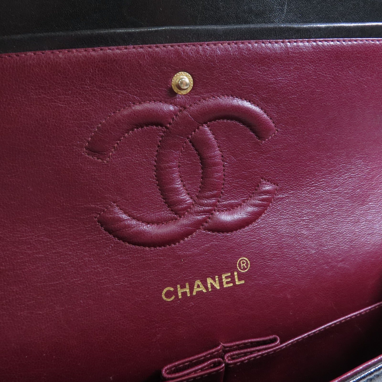 CHANEL 羊皮皮革Classic 25金扣鏈帶肩背袋