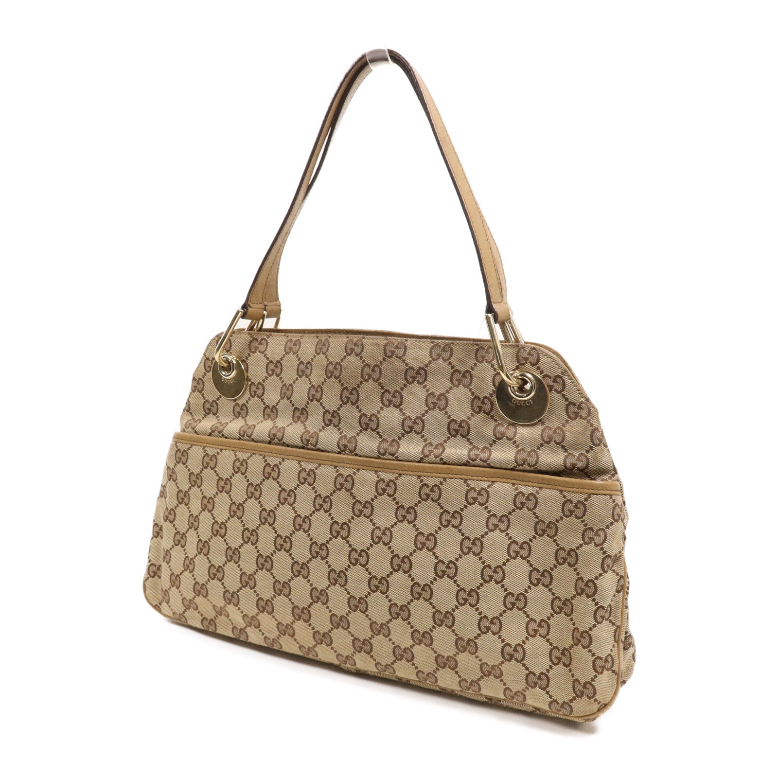GUCCI 帆布Shoulder Bag金扣肩背袋