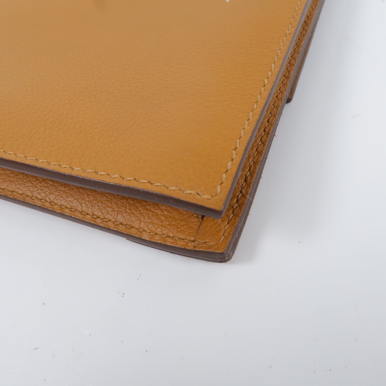 HERMES Evercolor皮革/Grizzly皮革Multiplis Clutch手提包Gold