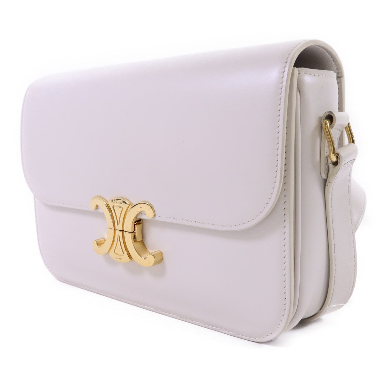 CELINE 【激減優惠】牛皮皮革Teen Triomphe金扣肩背袋