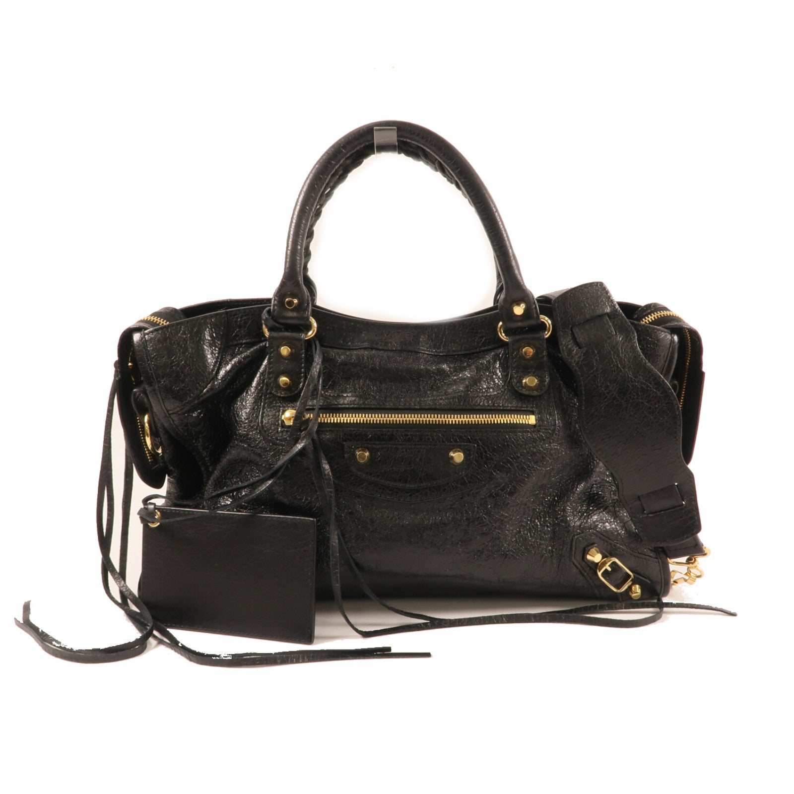 BALENCIAGA 羊皮皮革Le City金扣手挽肩背兩用袋