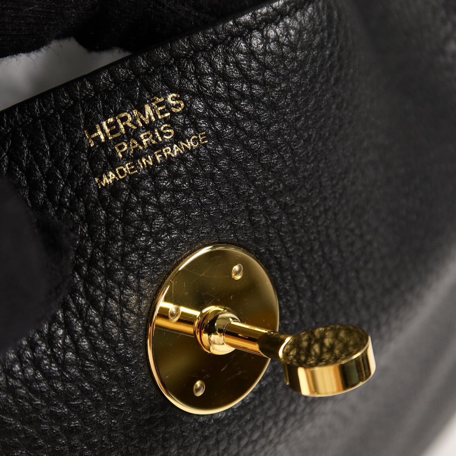 HERMES Clemence皮革Lindy 30手挽肩背兩用袋Noir