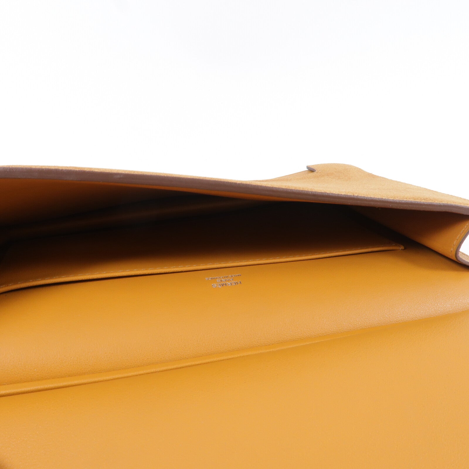 HERMES Evercolor皮革/Grizzly皮革Multiplis Clutch手提包Gold