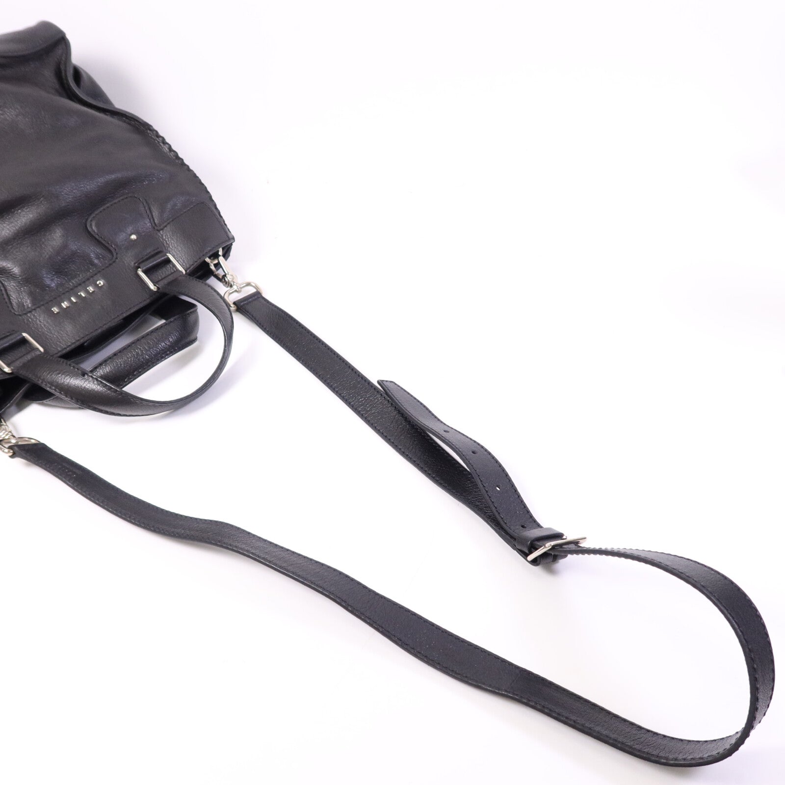 CELINE 【激減優惠】牛皮皮革Shoulder Bag銀扣手挽肩背兩用袋