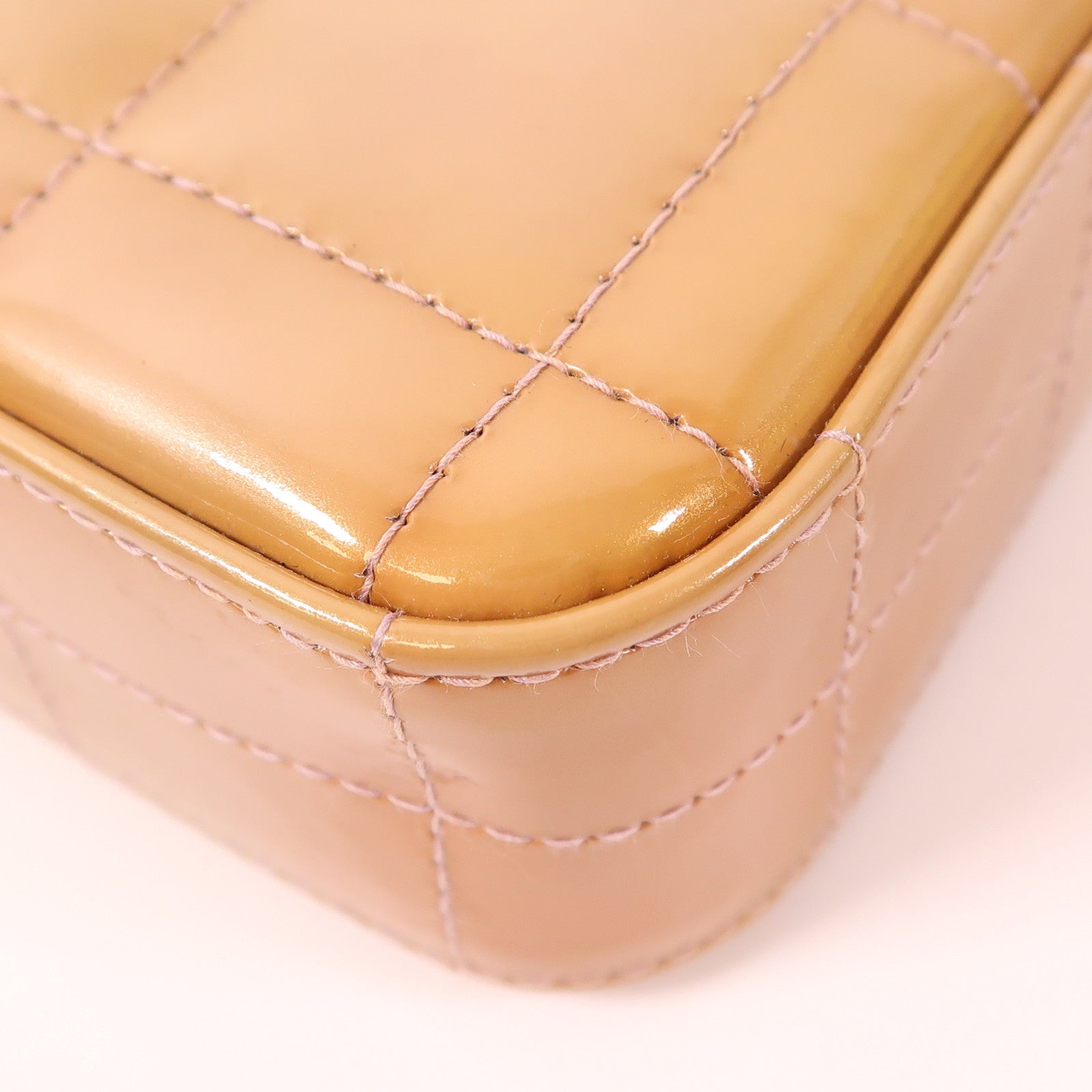 CHANEL 漆皮皮革Chain Shoulder銀扣鏈帶肩背袋