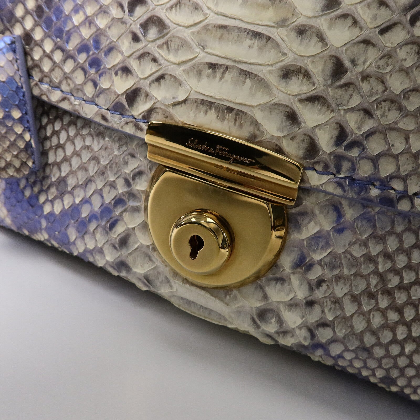 Salvatore Ferragamo 蛇皮皮革Fiamma手挽肩背兩用袋