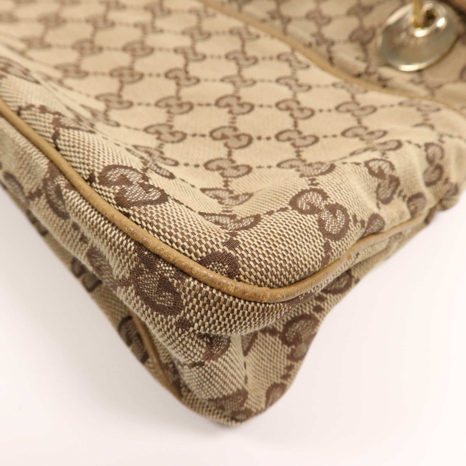 GUCCI 帆布Shoulder Bag金扣肩背袋