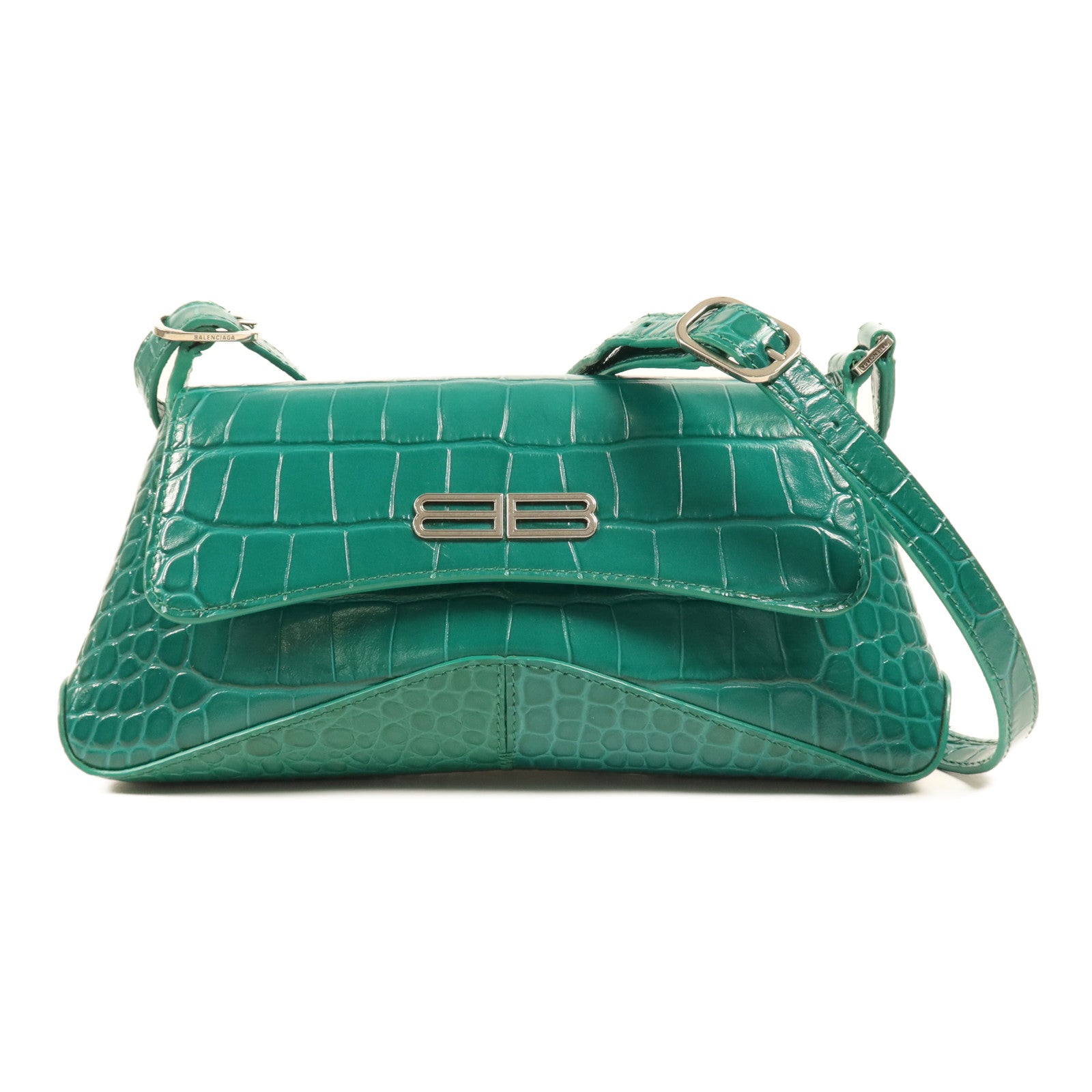 BALENCIAGA 【激減優惠】牛皮皮革Shoulder Bag銀扣肩背袋