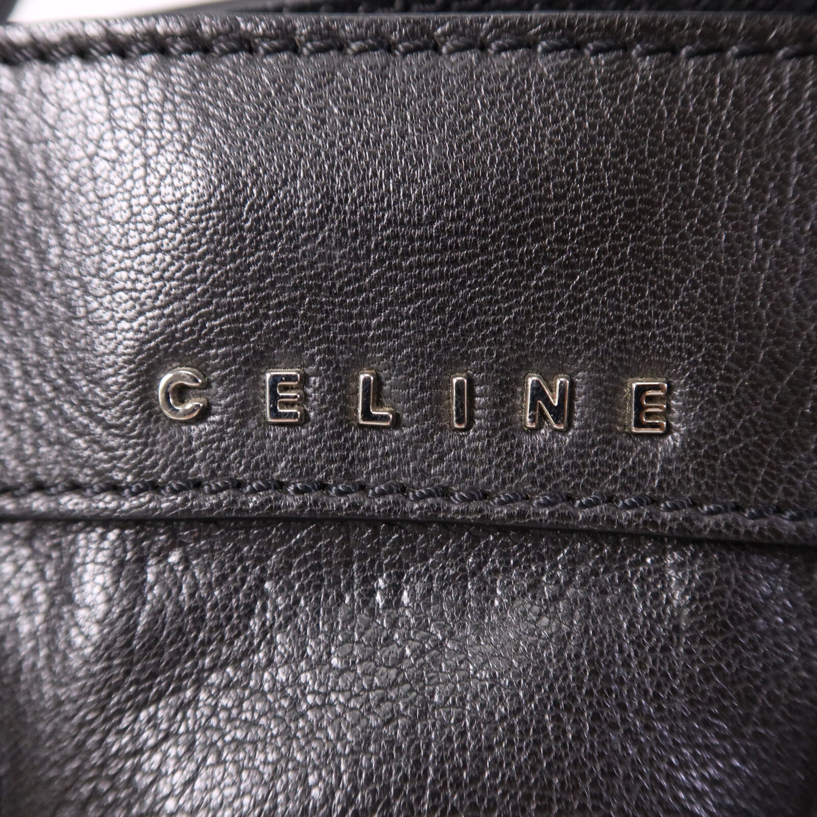 CELINE 牛皮皮革Shoulder Bag銀扣手挽肩背兩用袋