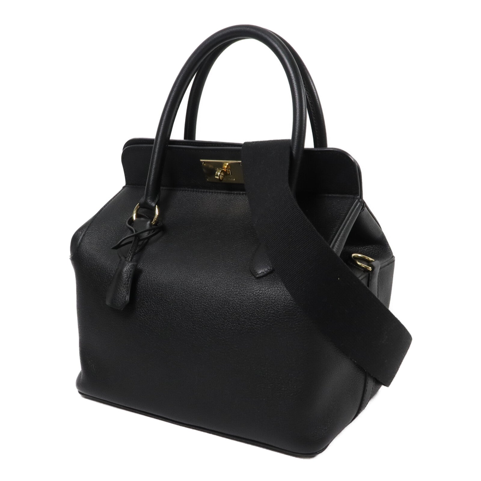 HERMES Evercolor皮革Tool Box 26手挽肩背兩用袋Noir