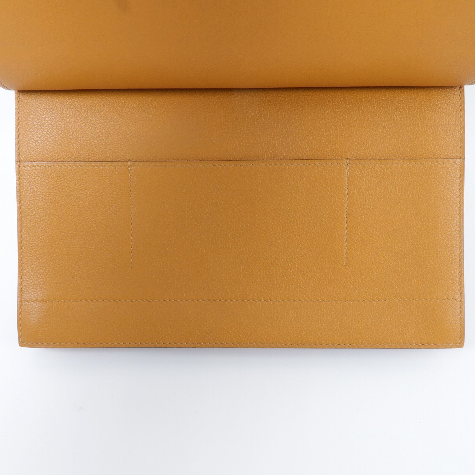 HERMES Evercolor皮革/Grizzly皮革Multiplis Clutch手提包Gold