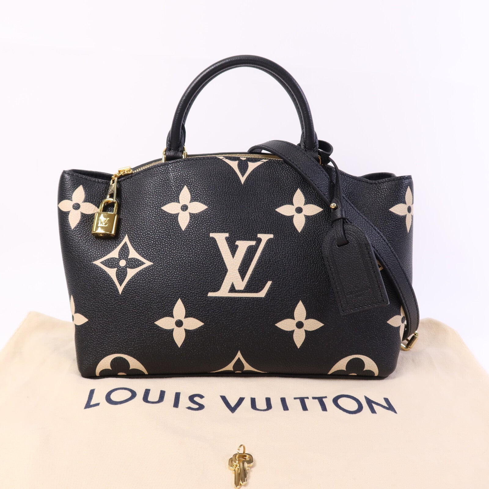 LOUIS VUITTON Monogram Empreinte Petit Palais金扣手挽肩背兩用袋
